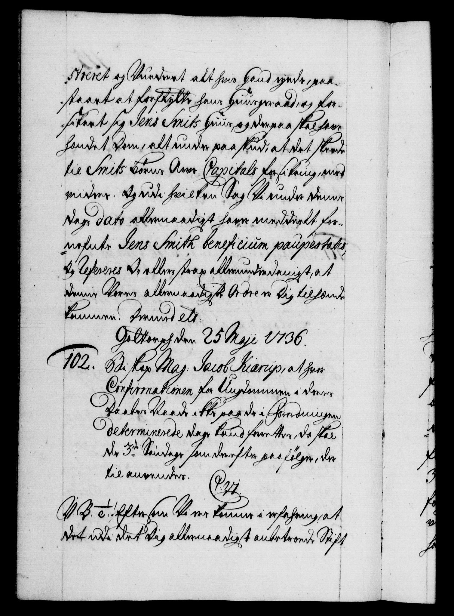 Danske Kanselli 1572-1799, AV/RA-EA-3023/F/Fc/Fca/Fcab/L0027: Norske tegnelser, 1736-1737, s. 115b