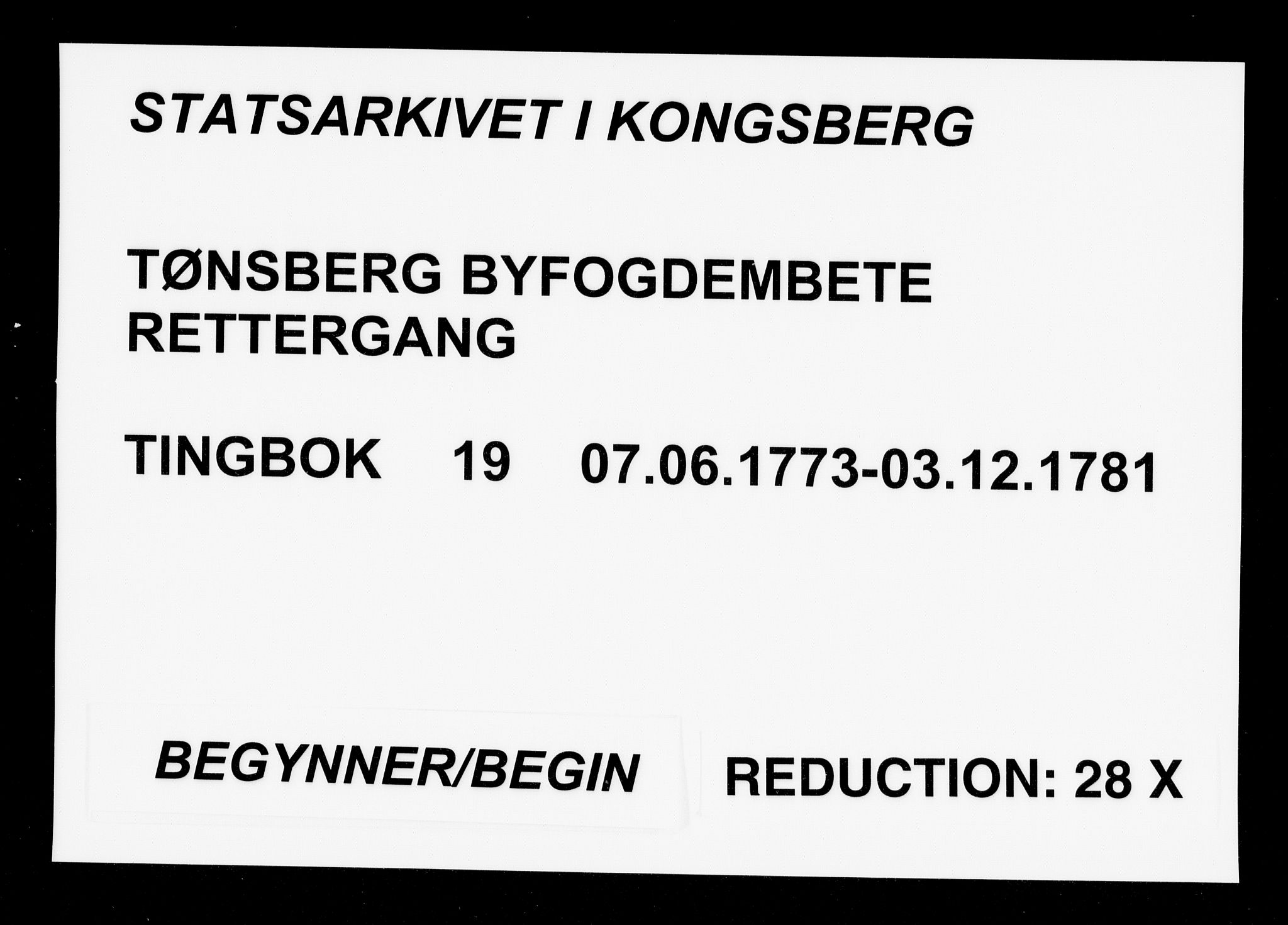 Tønsberg byfogd, SAKO/A-224/F/Fa/L0019: Tingbok, 1773-1781