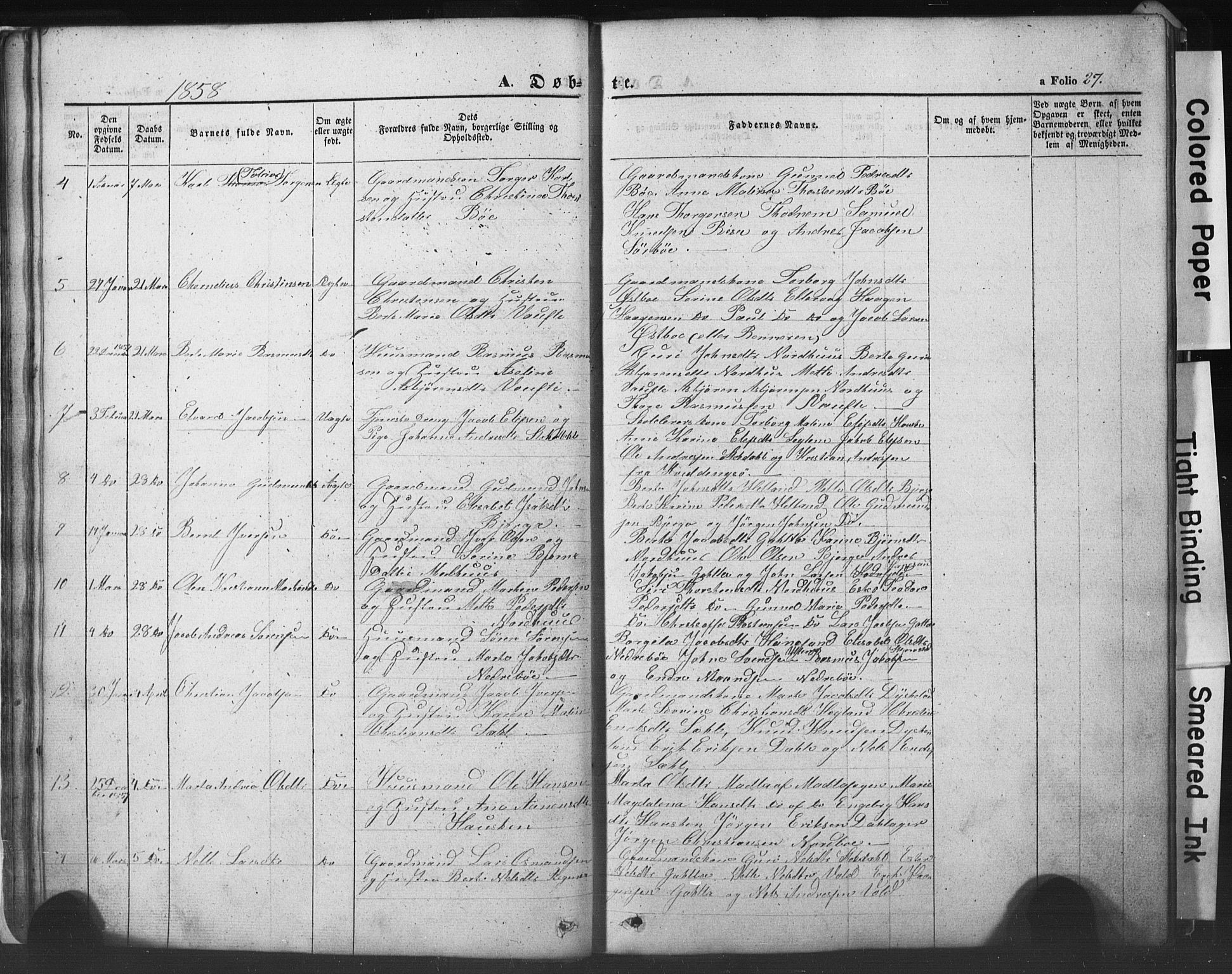 Rennesøy sokneprestkontor, AV/SAST-A -101827/H/Ha/Hab/L0002: Klokkerbok nr. B 2, 1852-1880, s. 27