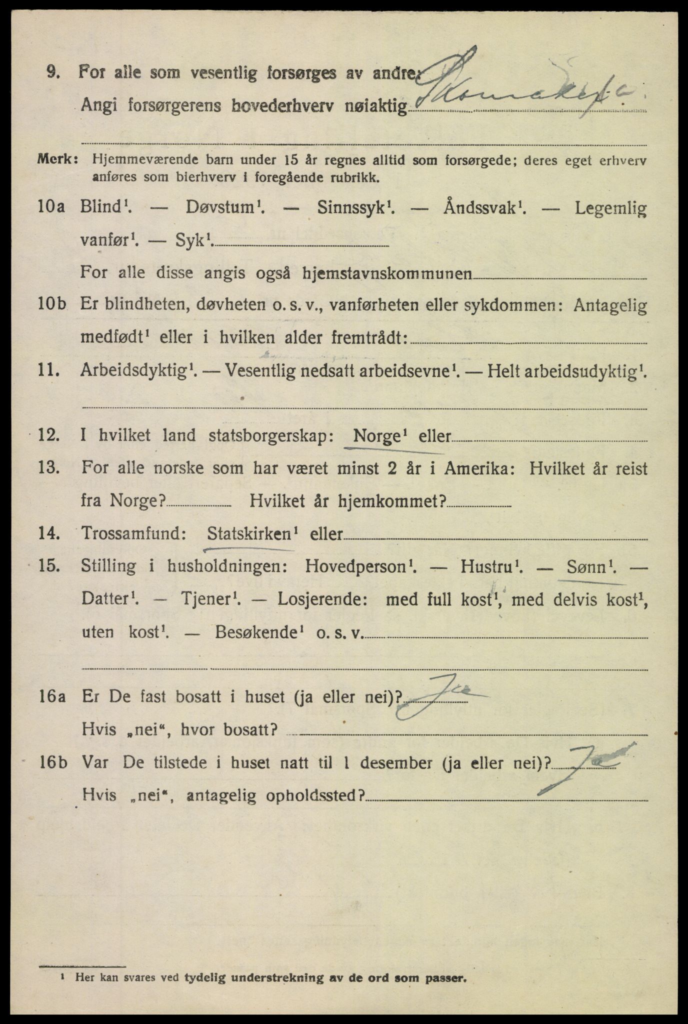 SAK, Folketelling 1920 for 0911 Gjerstad herred, 1920, s. 5314