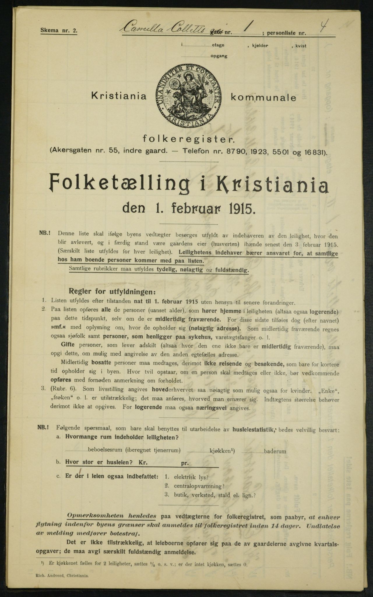 OBA, Kommunal folketelling 1.2.1915 for Kristiania, 1915, s. 11610