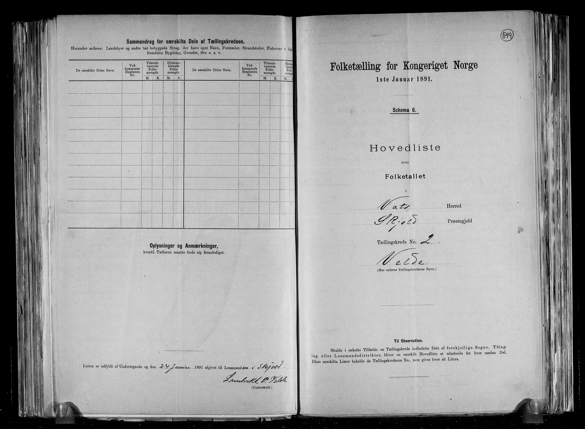 RA, Folketelling 1891 for 1155 Vats herred, 1891, s. 7