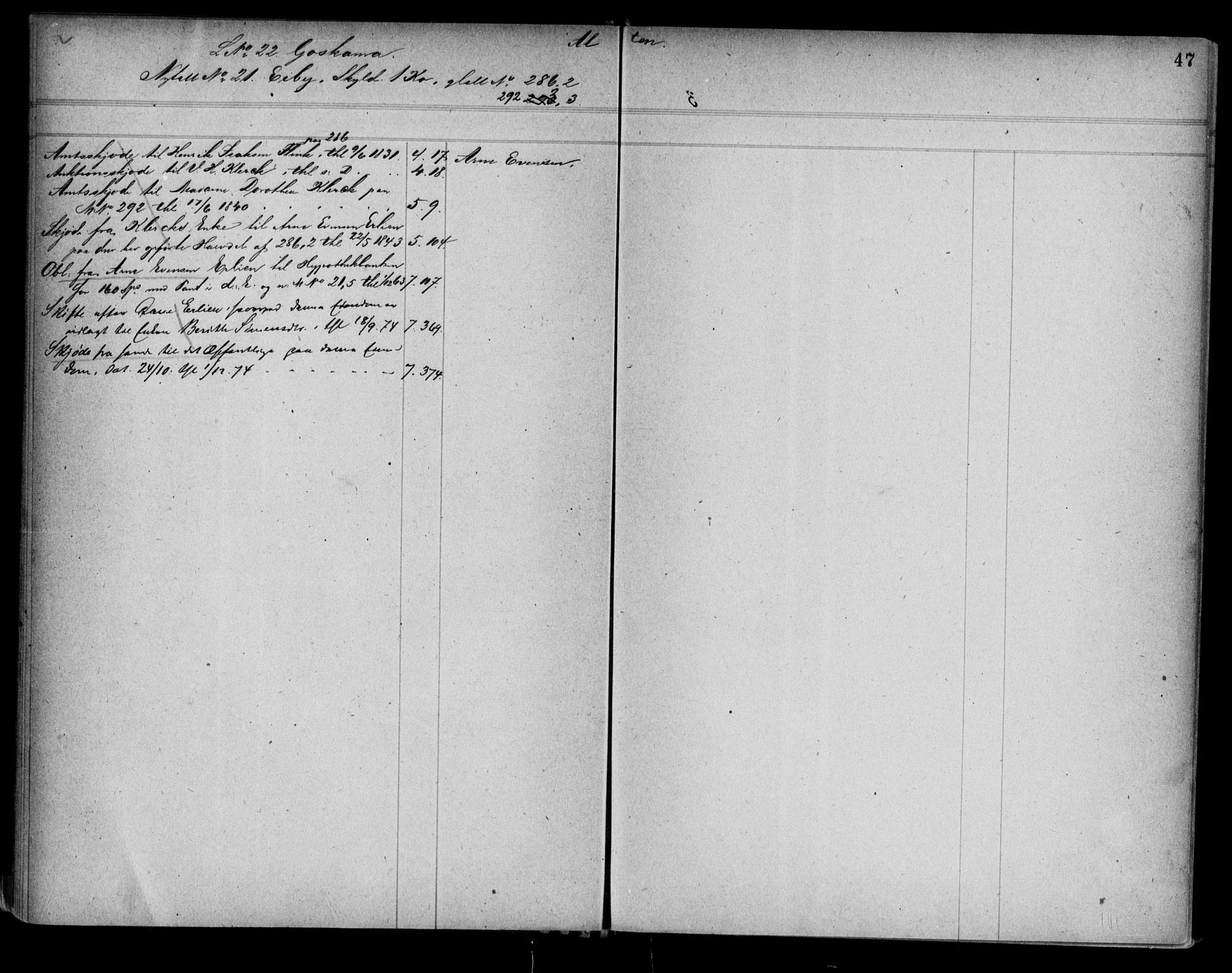Alta fogderi/sorenskriveri, AV/SATØ-SATØ-5/1/K/Kb/Kba/L0007pantereg: Panteregister nr. 7, 1776, s. 47