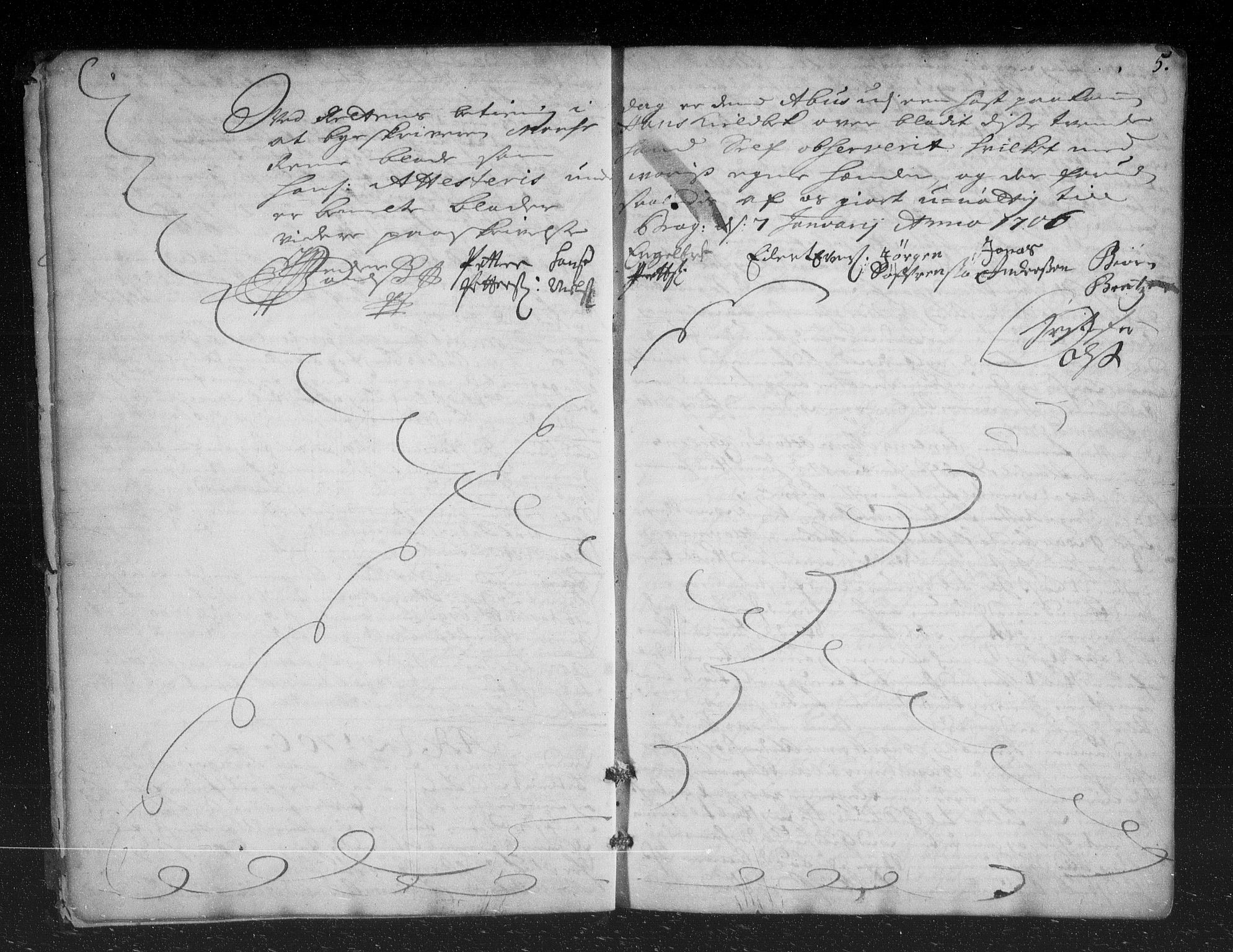 Drammen byfogd, AV/SAKO-A-222/F/Fa/L0031: Tingbok for Bragernes, 1705-1707, s. 4b-5a