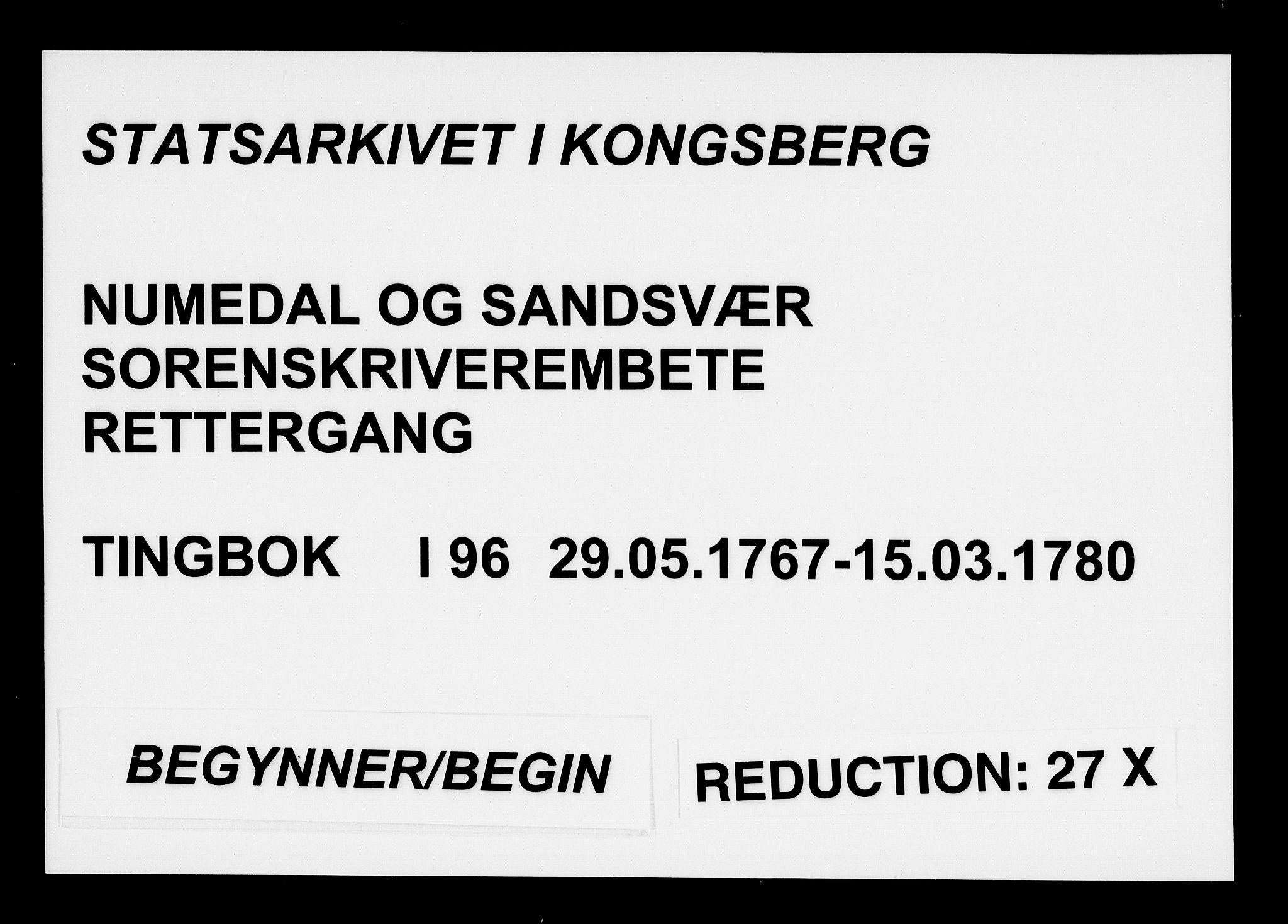 Numedal og Sandsvær sorenskriveri, AV/SAKO-A-128/F/Fa/Faa/L0096: Tingbøker, 1767-1780