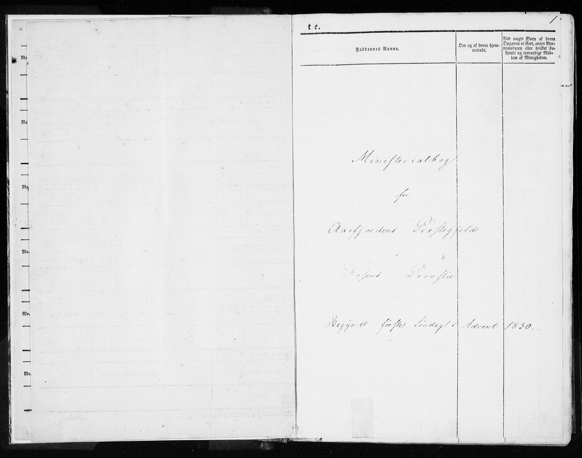 Ministerialprotokoller, klokkerbøker og fødselsregistre - Sør-Trøndelag, SAT/A-1456/655/L0676: Ministerialbok nr. 655A05, 1830-1847, s. 1