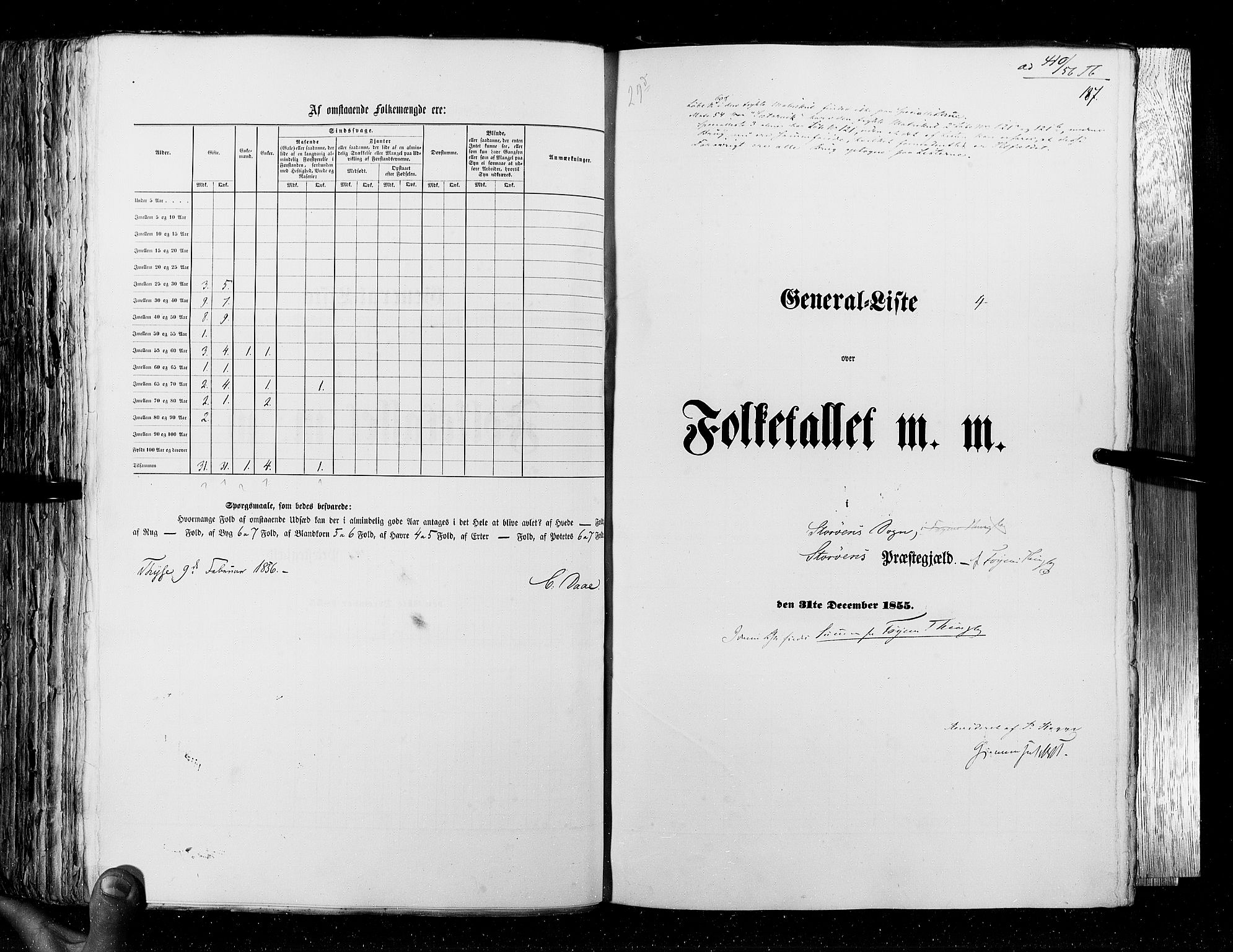 RA, Folketellingen 1855, bind 4: Stavanger amt og Søndre Bergenhus amt, 1855, s. 187