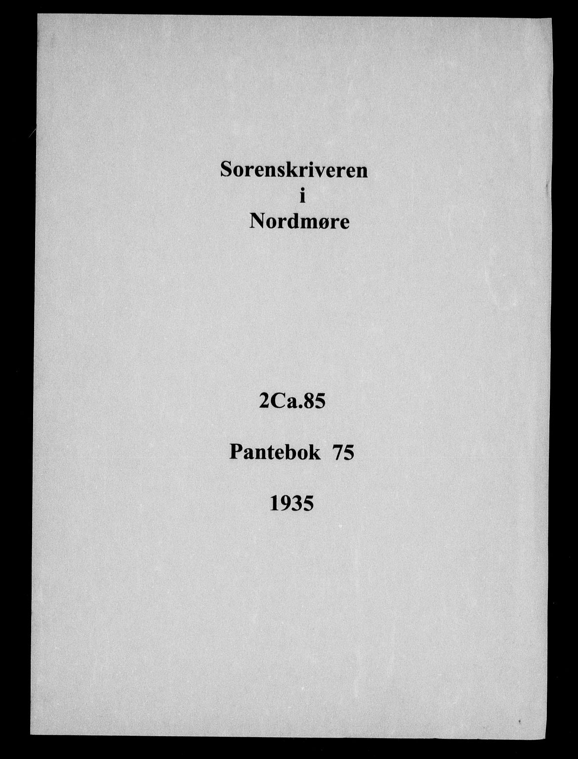 Nordmøre sorenskriveri, AV/SAT-A-4132/1/2/2Ca/L0085: Pantebok nr. 75, 1935-1935