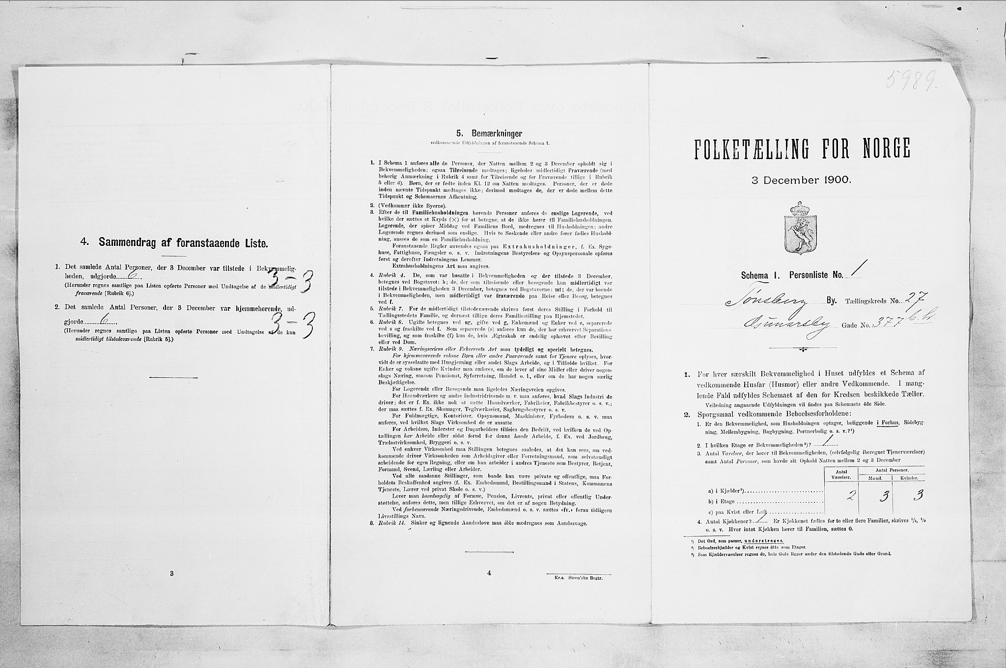 RA, Folketelling 1900 for 0705 Tønsberg kjøpstad, 1900, s. 4284