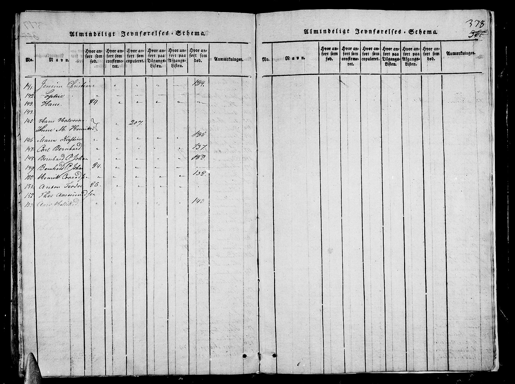 Stavern kirkebøker, AV/SAKO-A-318/G/Ga/L0001: Klokkerbok nr. 1, 1817-1841, s. 378