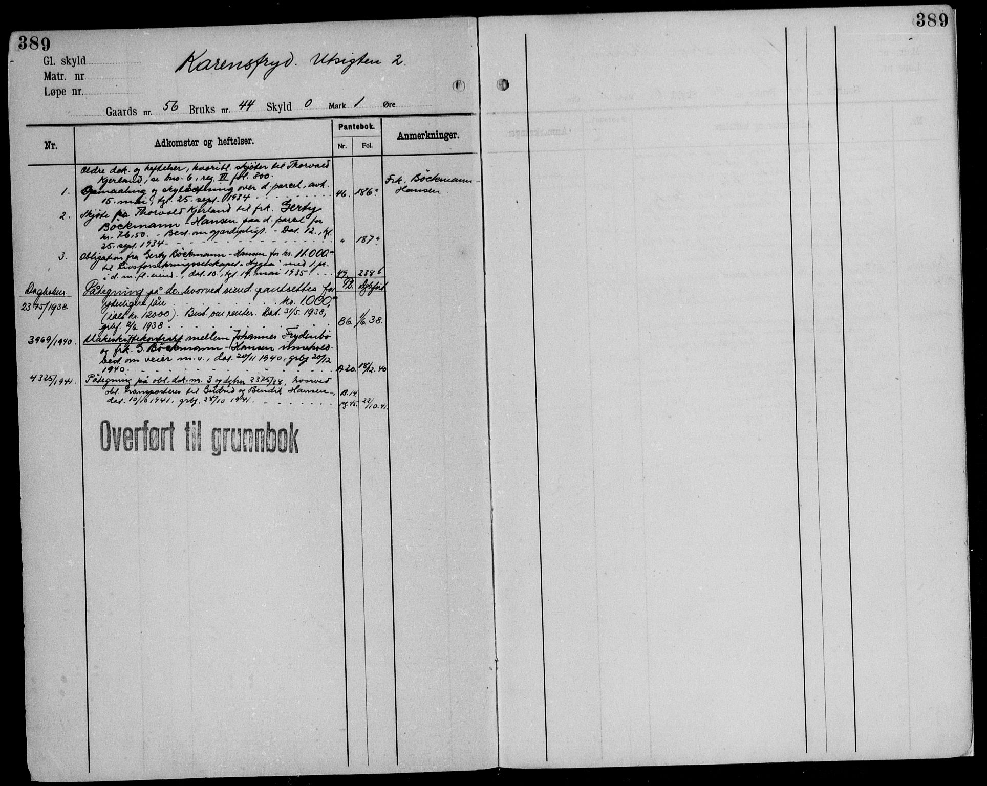 Midhordland sorenskriveri, AV/SAB-A-3001/1/G/Ga/Gab/L0116: Panteregister nr. II.A.b.116, s. 389