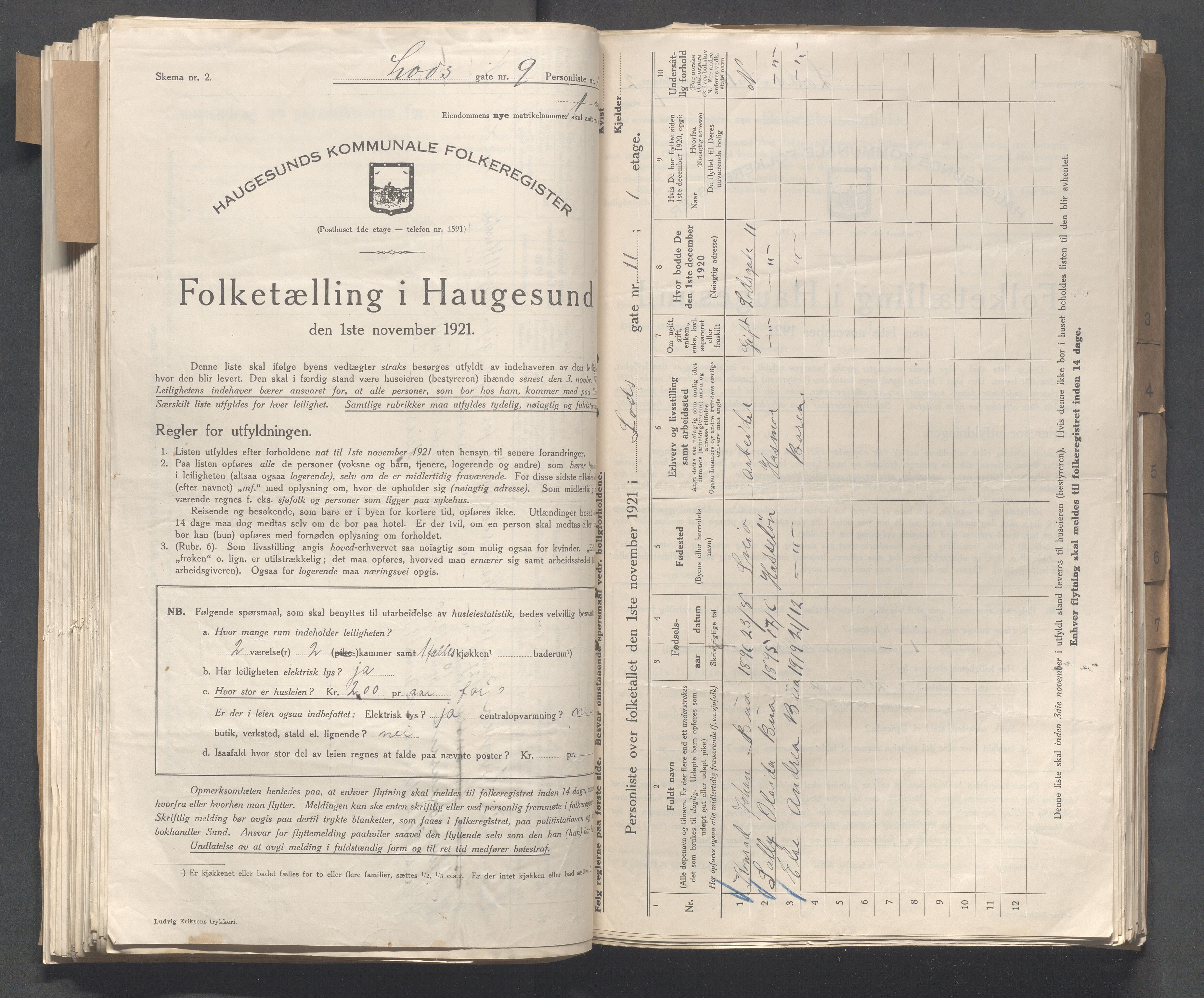 IKAR, Kommunal folketelling 1.11.1921 for Haugesund, 1921, s. 6390