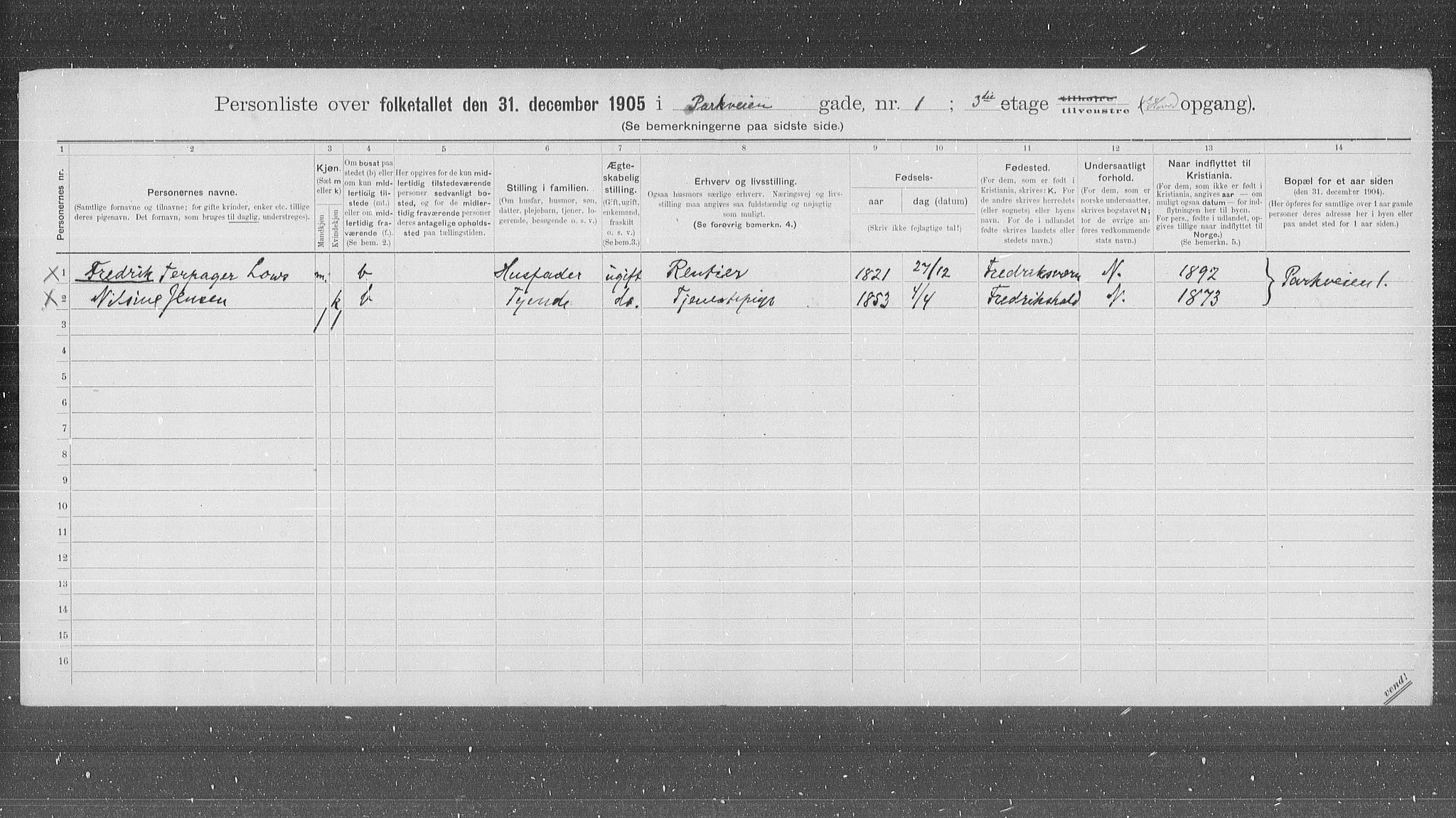 OBA, Kommunal folketelling 31.12.1905 for Kristiania kjøpstad, 1905, s. 40913