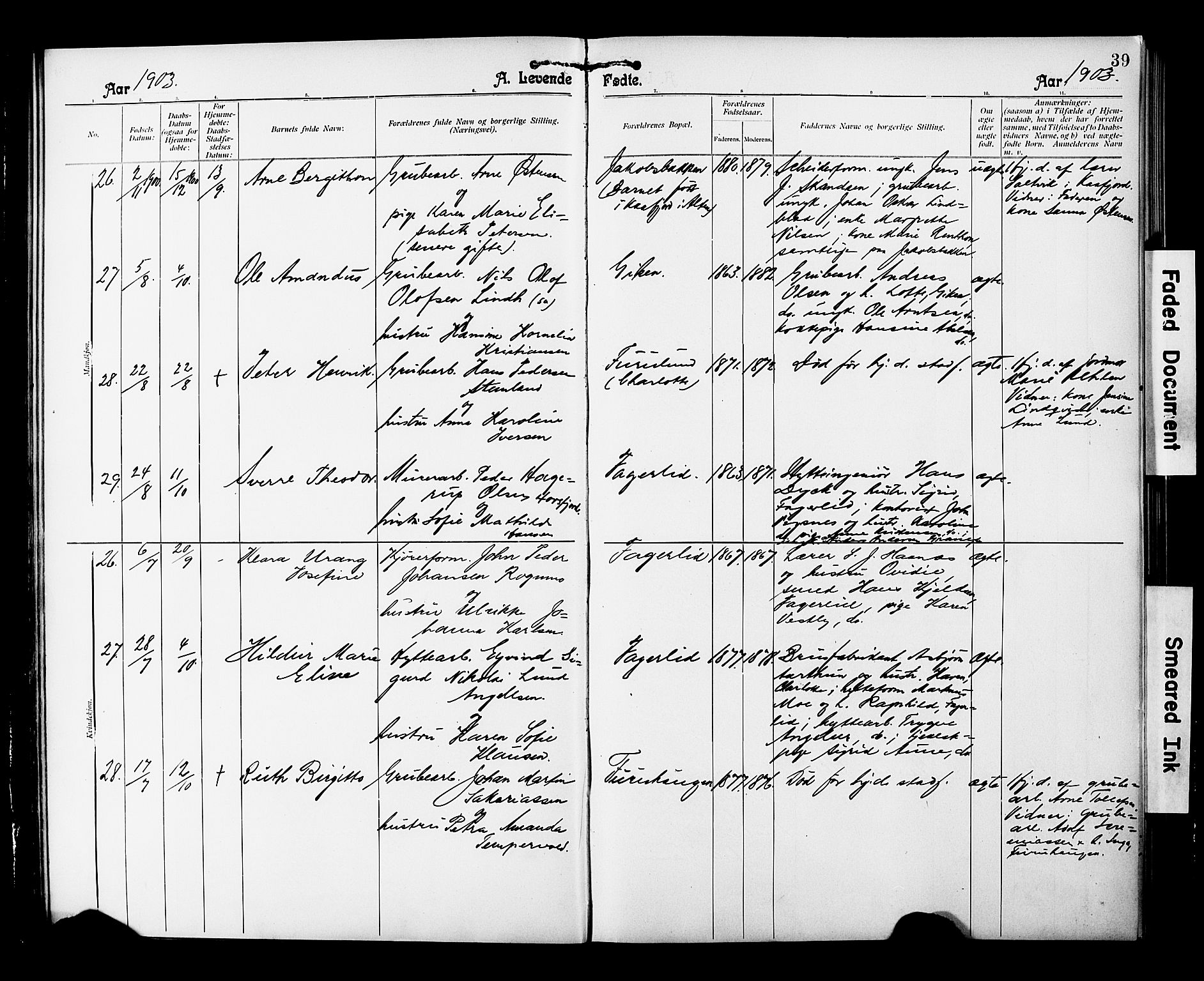 Ministerialprotokoller, klokkerbøker og fødselsregistre - Nordland, AV/SAT-A-1459/850/L0709: Ministerialbok nr. 850A01, 1899-1909, s. 39