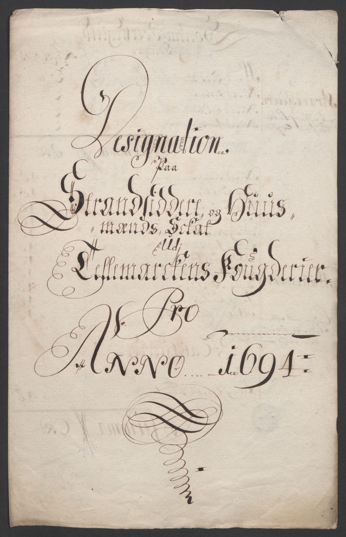 Rentekammeret inntil 1814, Reviderte regnskaper, Fogderegnskap, RA/EA-4092/R36/L2092: Fogderegnskap Øvre og Nedre Telemark og Bamble, 1694, s. 56