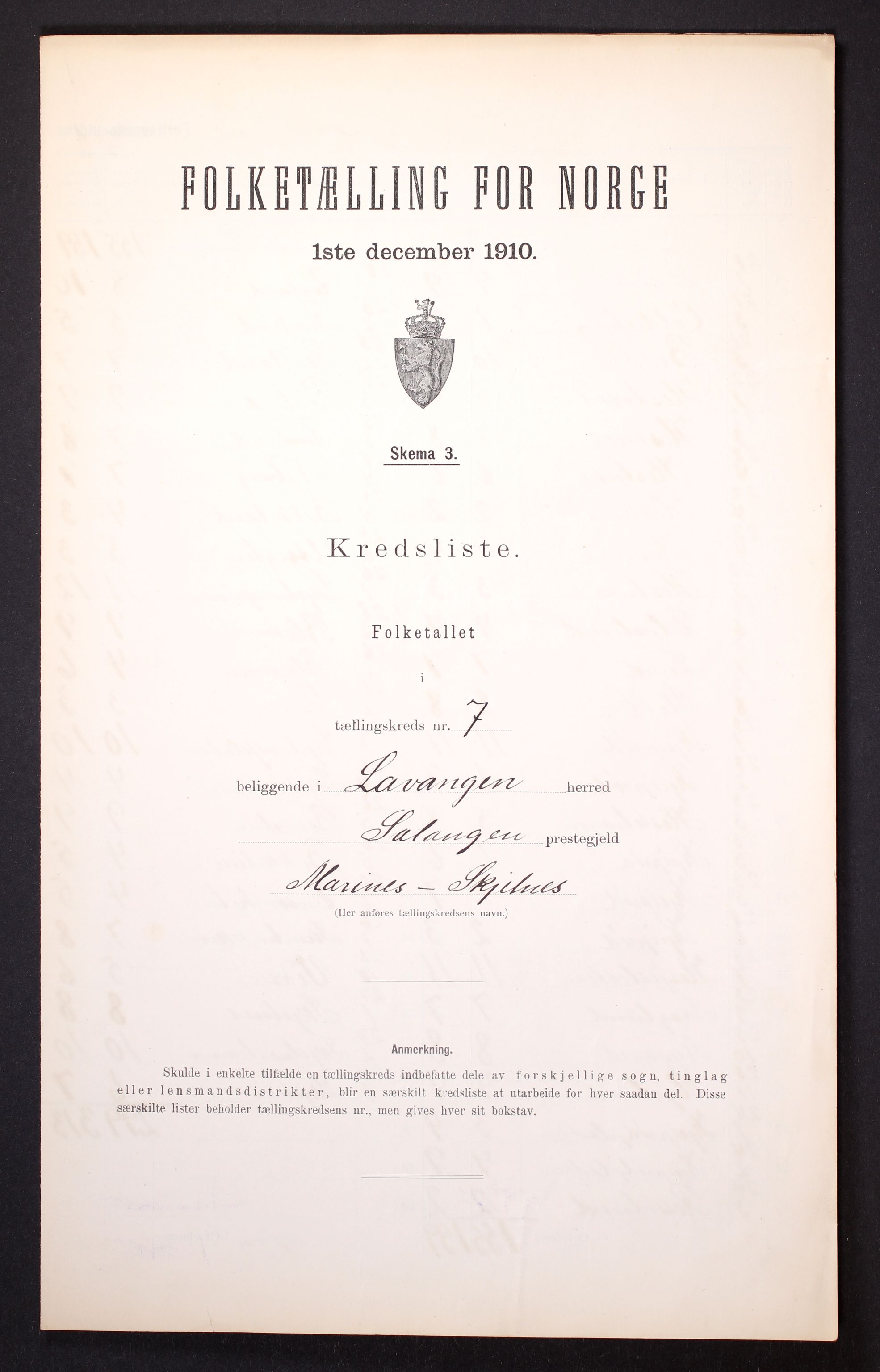 RA, Folketelling 1910 for 1920 Lavangen herred, 1910, s. 22