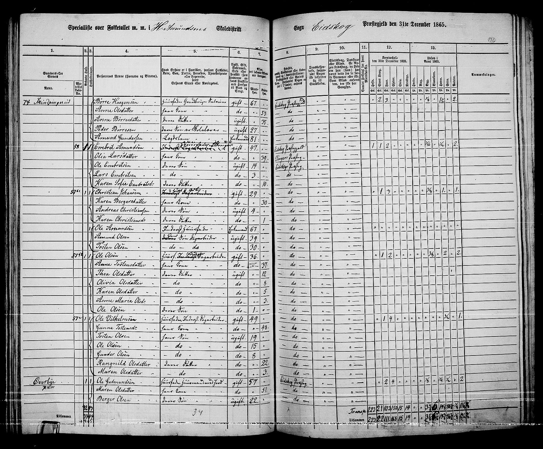 RA, Folketelling 1865 for 0420P Eidskog prestegjeld, 1865, s. 117