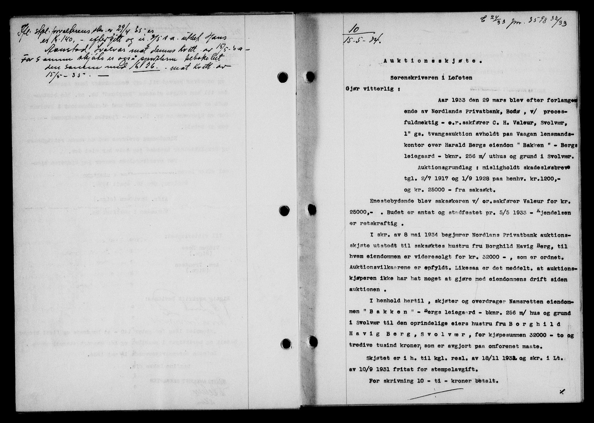 Lofoten sorenskriveri, SAT/A-0017/1/2/2C/L0029b: Pantebok nr. 29b, 1934-1934, Tingl.dato: 15.05.1934
