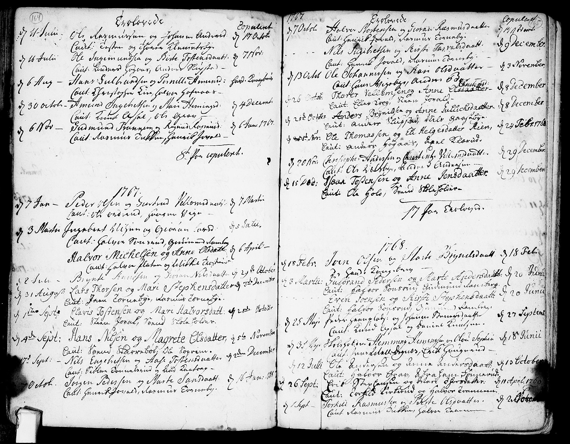 Rødenes prestekontor Kirkebøker, AV/SAO-A-2005/F/Fa/L0002: Ministerialbok nr. I 2, 1733-1776, s. 164-165