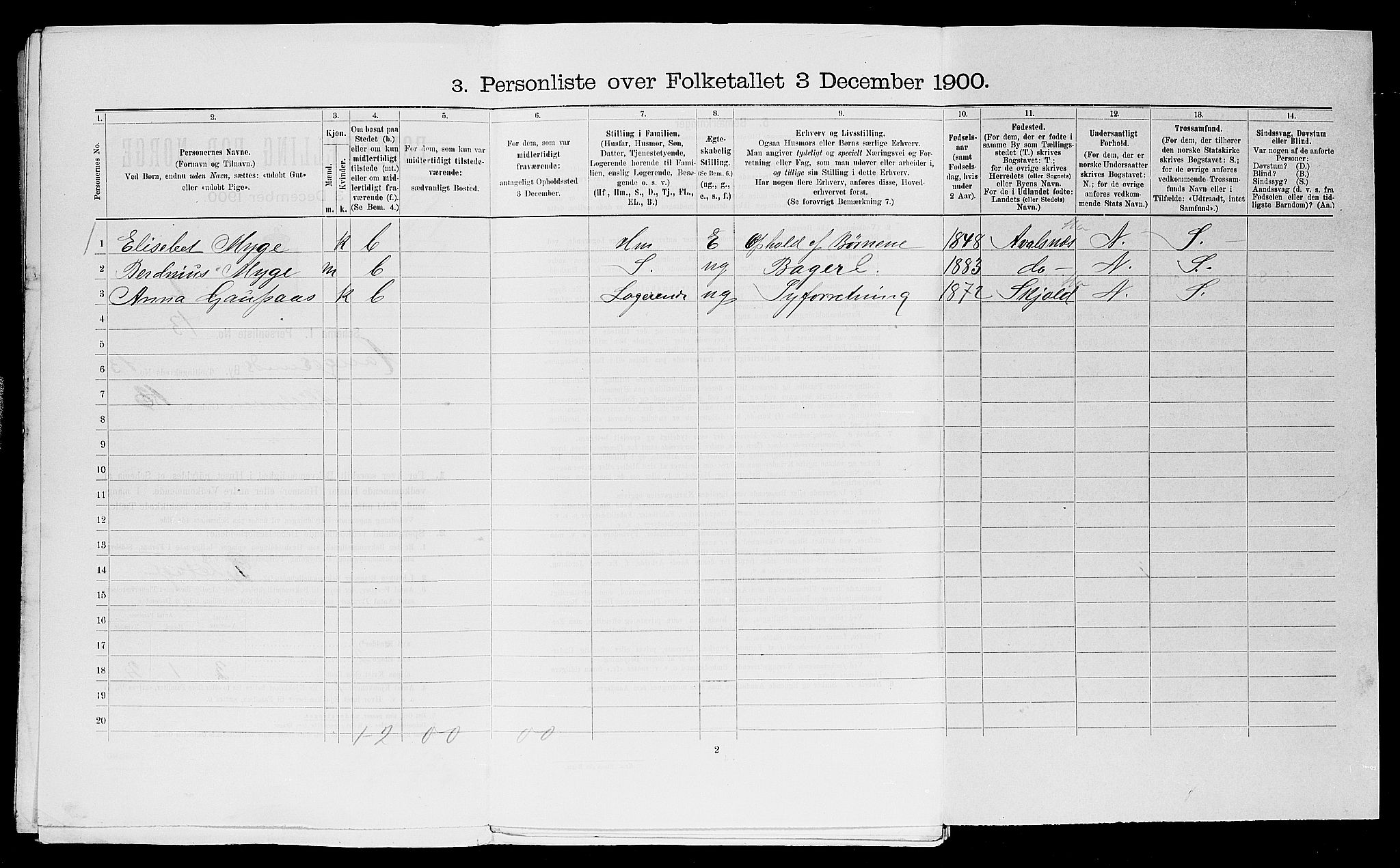 SAST, Folketelling 1900 for 1106 Haugesund kjøpstad, 1900, s. 1963