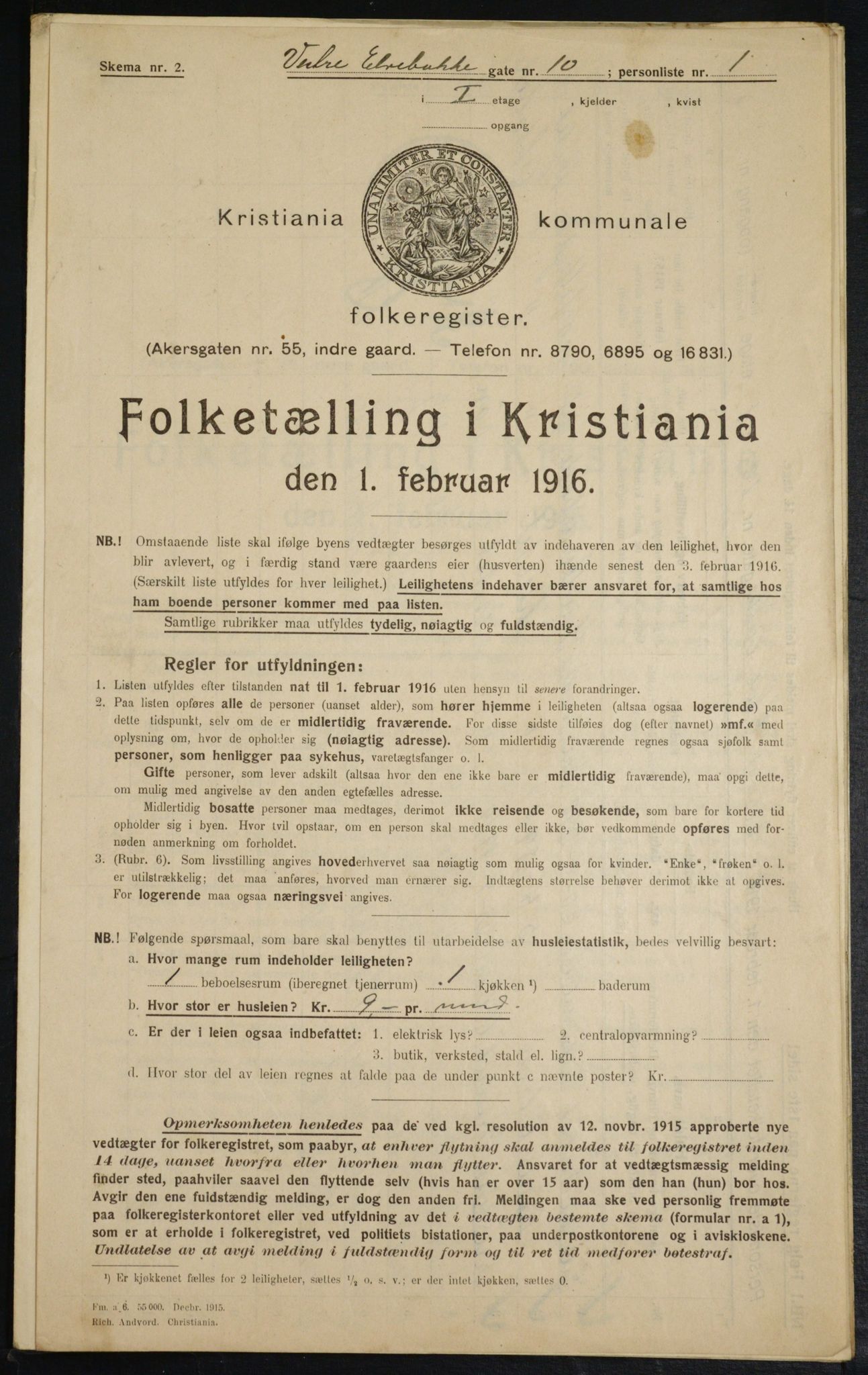 OBA, Kommunal folketelling 1.2.1916 for Kristiania, 1916, s. 126214