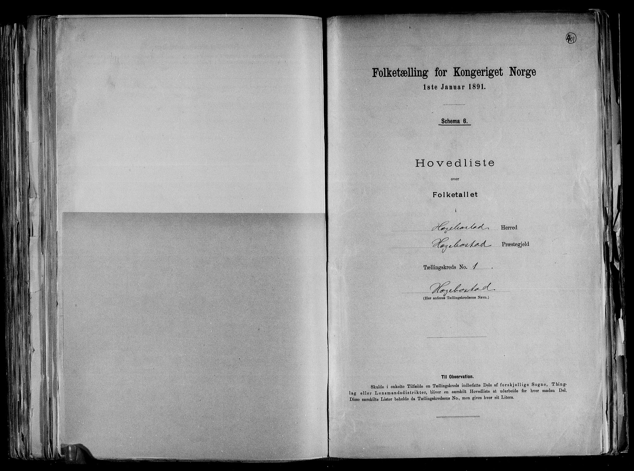 RA, Folketelling 1891 for 1034 Hægebostad herred, 1891, s. 5