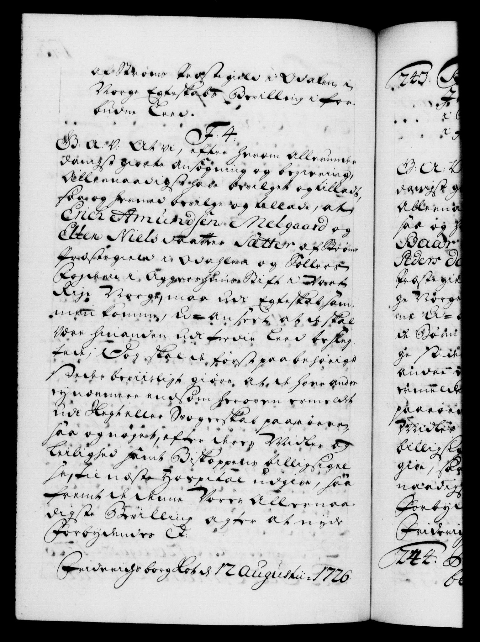 Danske Kanselli 1572-1799, AV/RA-EA-3023/F/Fc/Fca/Fcaa/L0025: Norske registre, 1726-1728, s. 173b