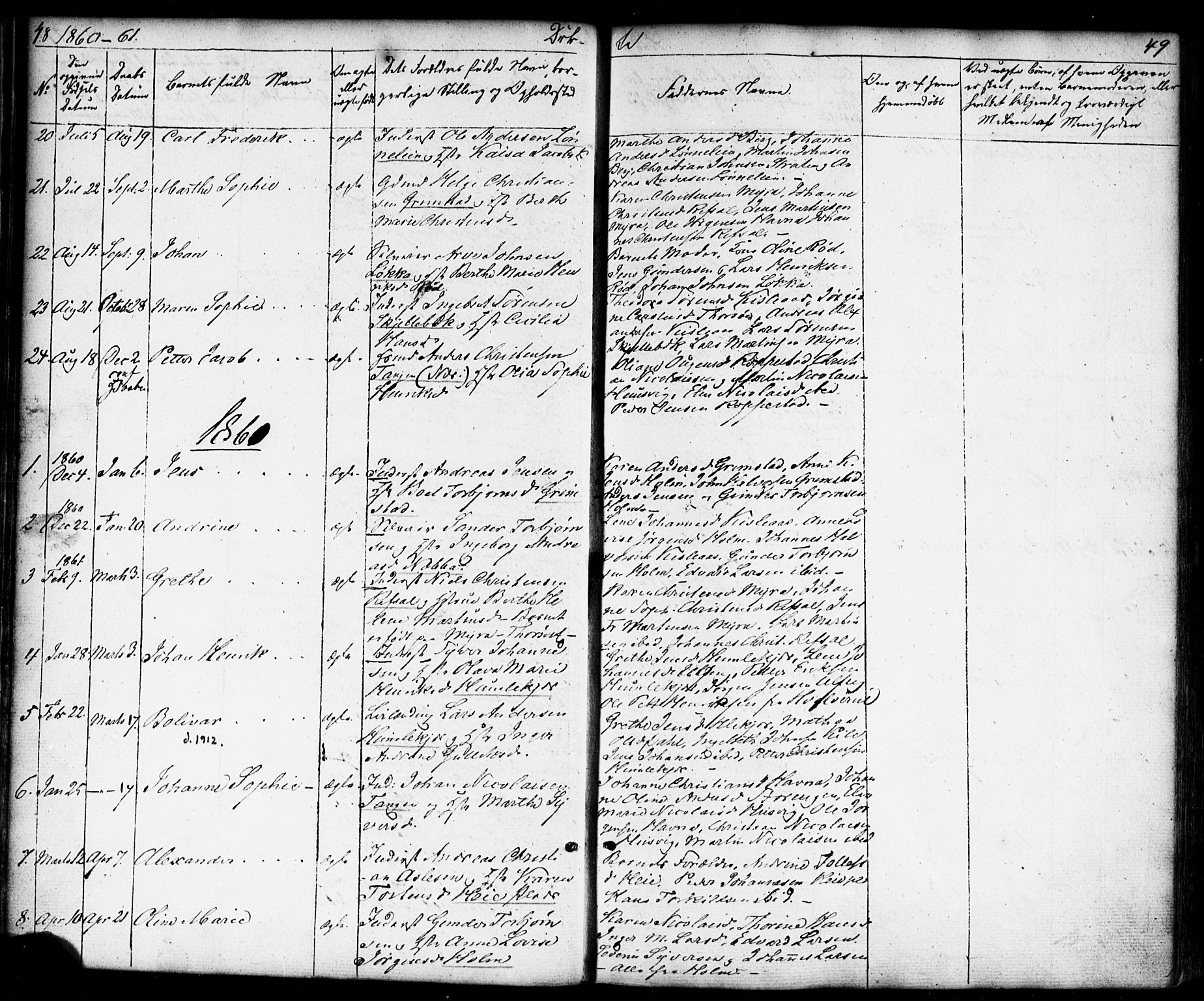 Borge prestekontor Kirkebøker, SAO/A-10903/F/Fb/L0002: Ministerialbok nr. II 2, 1853-1877, s. 48-49