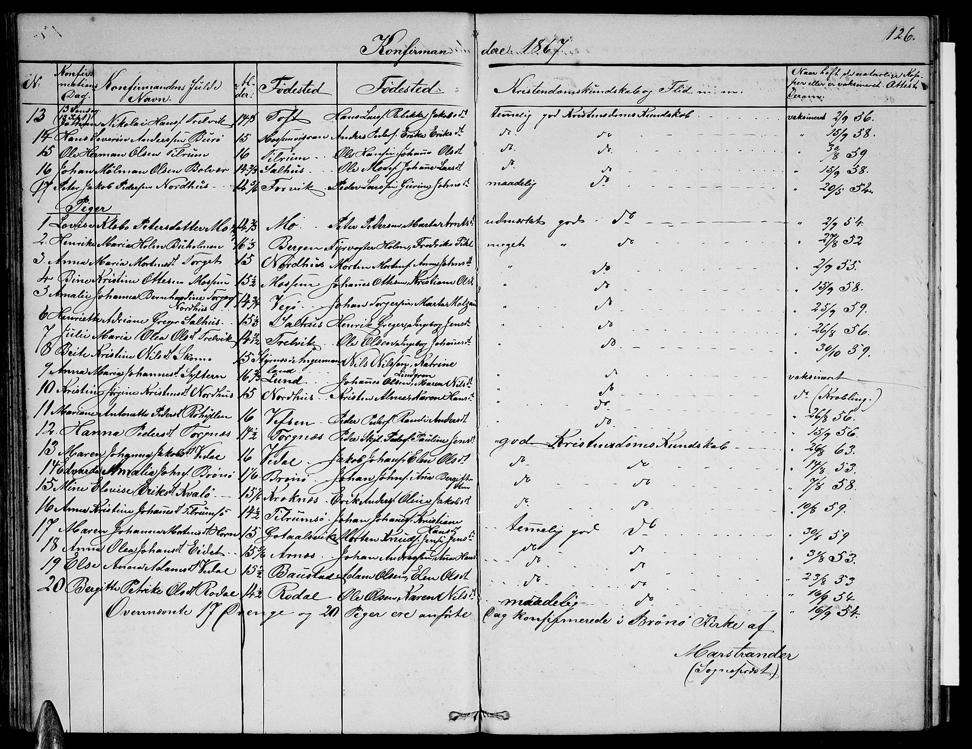 Ministerialprotokoller, klokkerbøker og fødselsregistre - Nordland, AV/SAT-A-1459/813/L0212: Klokkerbok nr. 813C04, 1864-1886, s. 126