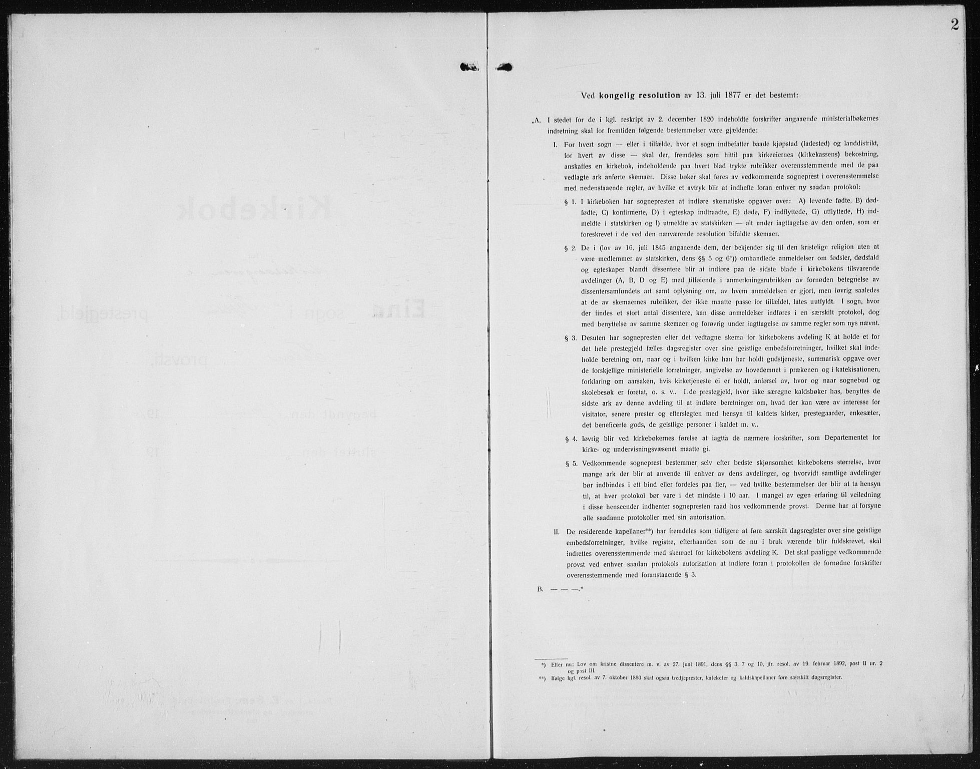 Kolbu prestekontor, SAH/PREST-110/H/Ha/Hab/L0006: Klokkerbok nr. 6, 1916-1934, s. 2
