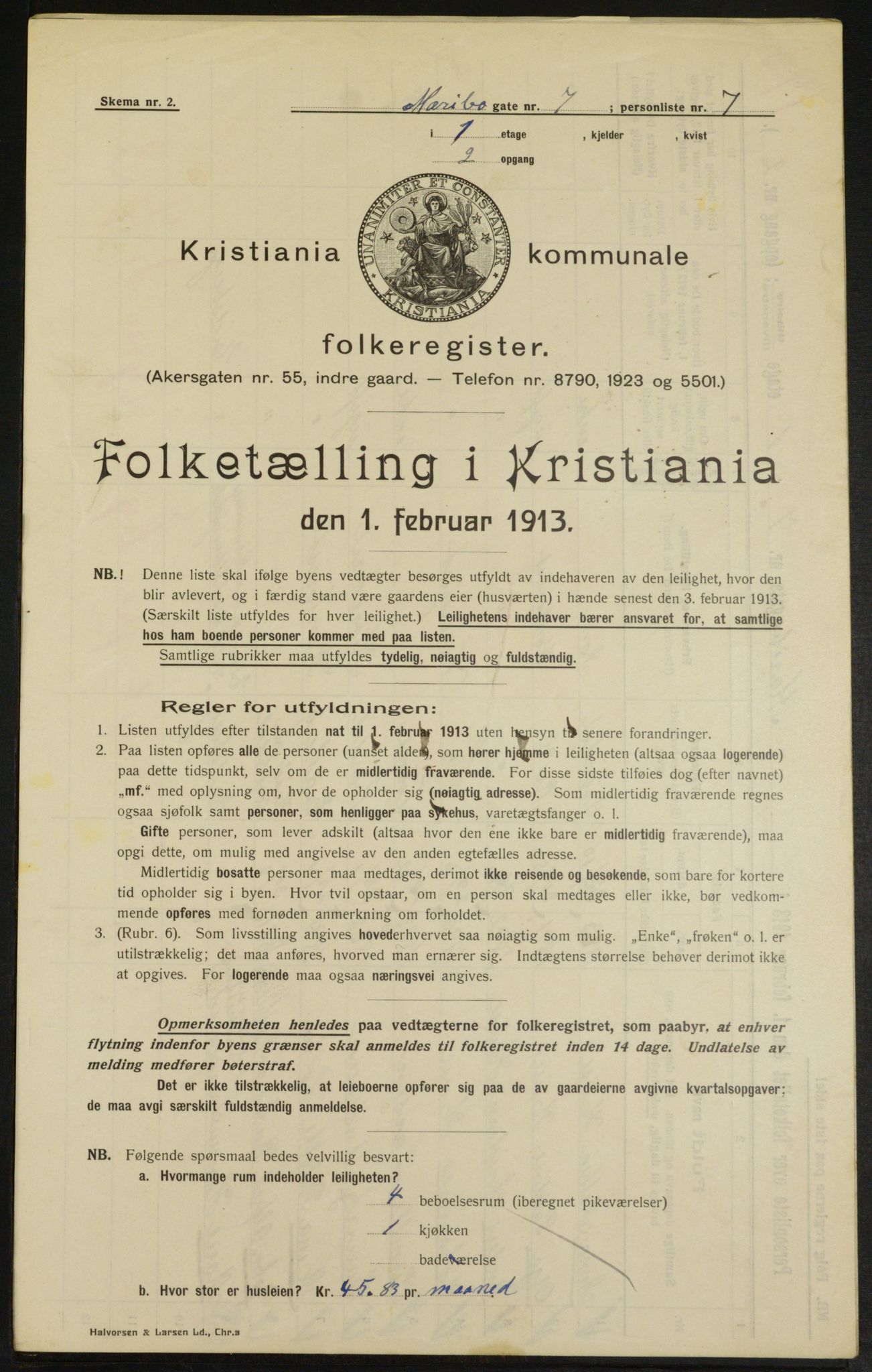 OBA, Kommunal folketelling 1.2.1913 for Kristiania, 1913, s. 60225