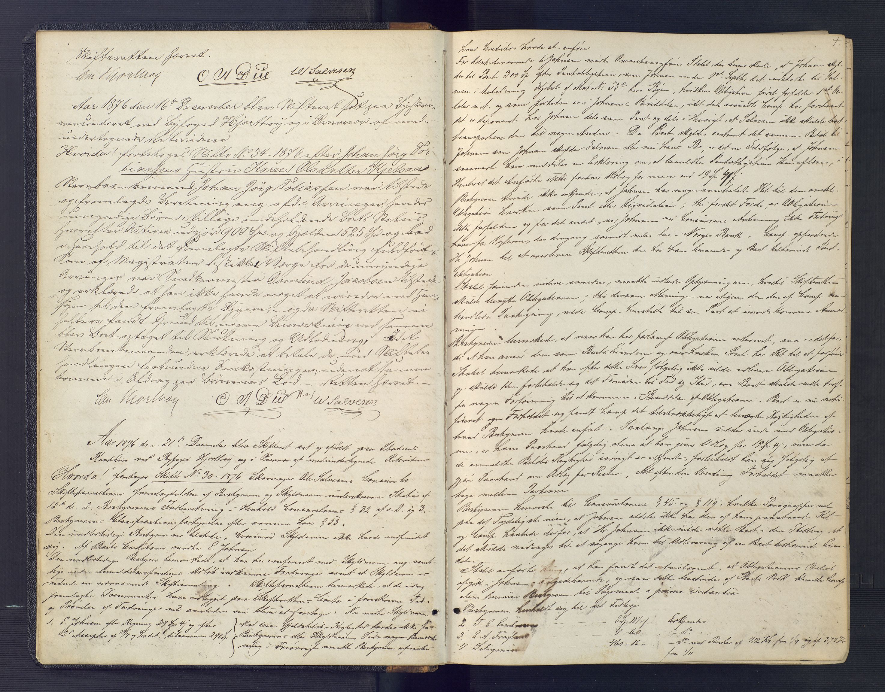 Kristiansand byrett, AV/SAK-1223-0001/H/Hc/L0041: Skifteforhandlingsprotokoll nr. 1, med register, 1876-1880, s. 4