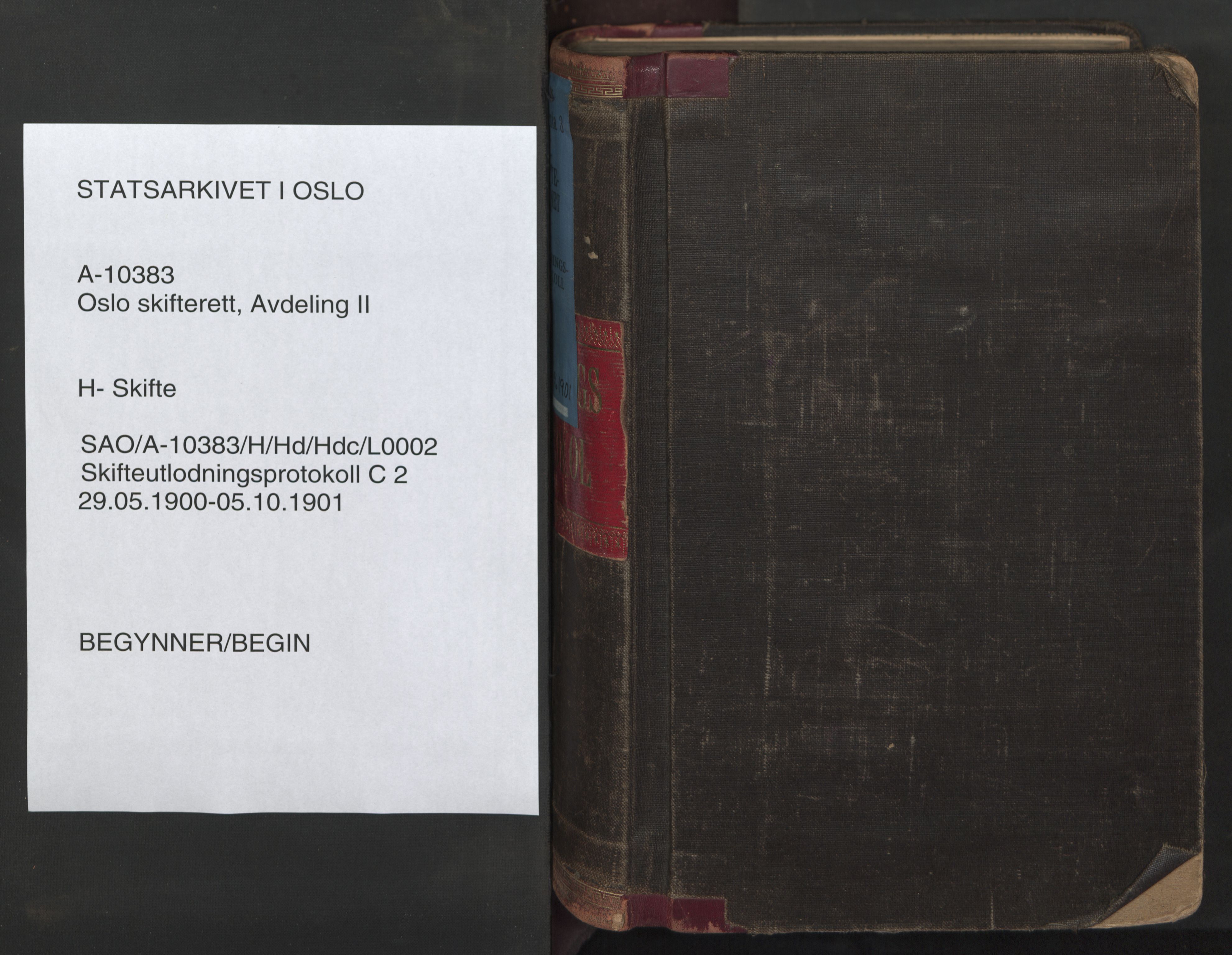 Oslo skifterett, SAO/A-10383/H/Hd/Hdc/L0002: Skifteutlodningsprotokoll, 1900-1901