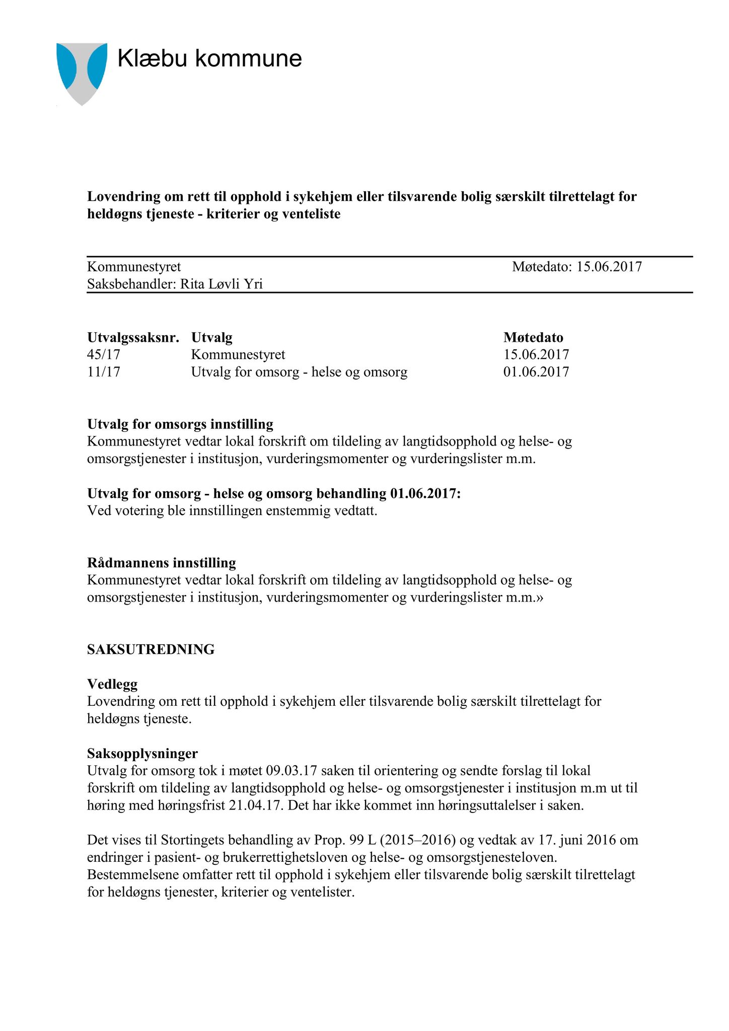 Klæbu Kommune, TRKO/KK/01-KS/L010: Kommunestyret - Møtedokumenter, 2017, s. 1277