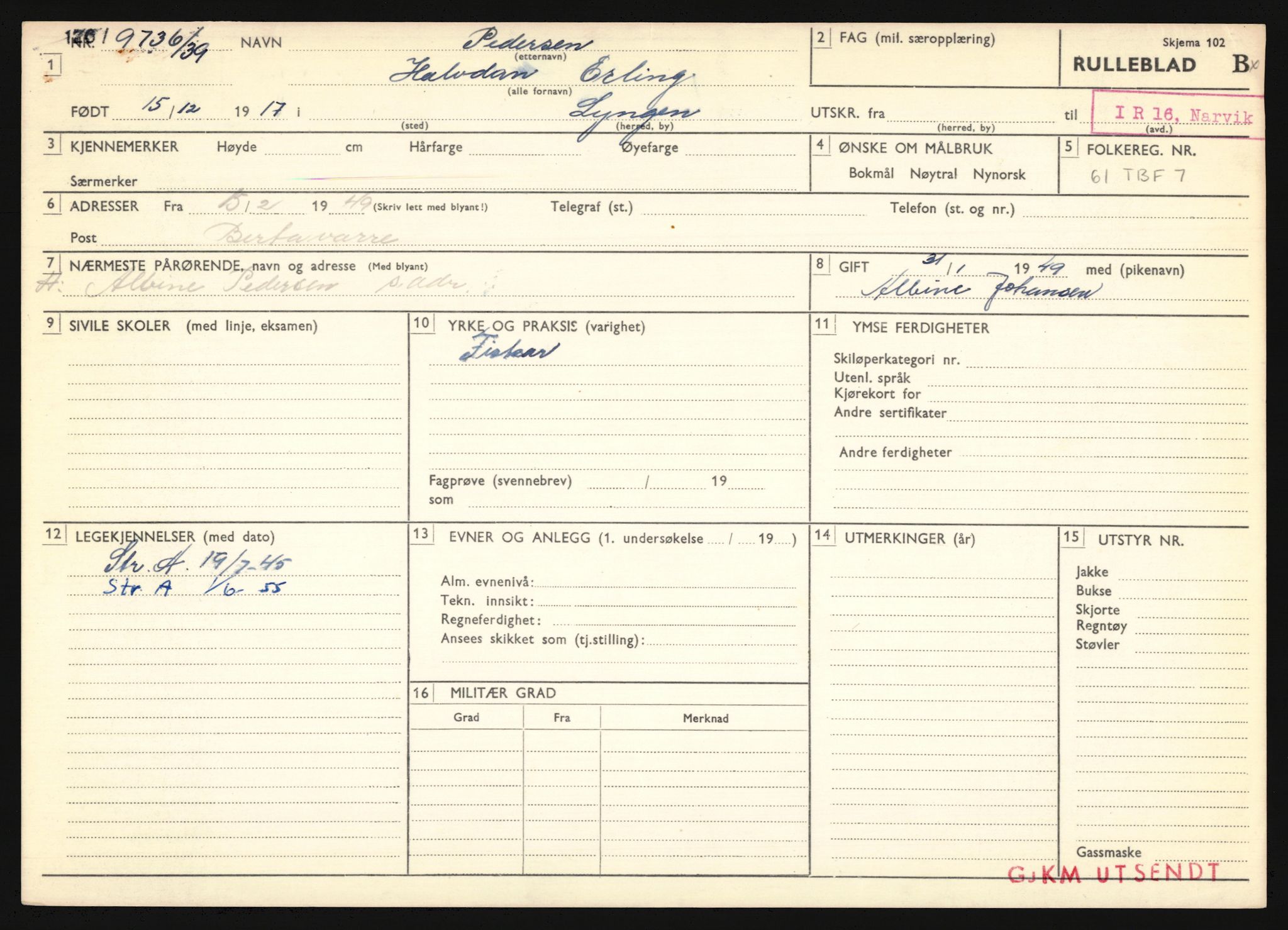 Forsvaret, Troms infanteriregiment nr. 16, AV/RA-RAFA-3146/P/Pa/L0022: Rulleblad for regimentets menige mannskaper, årsklasse 1938, 1938, s. 1323