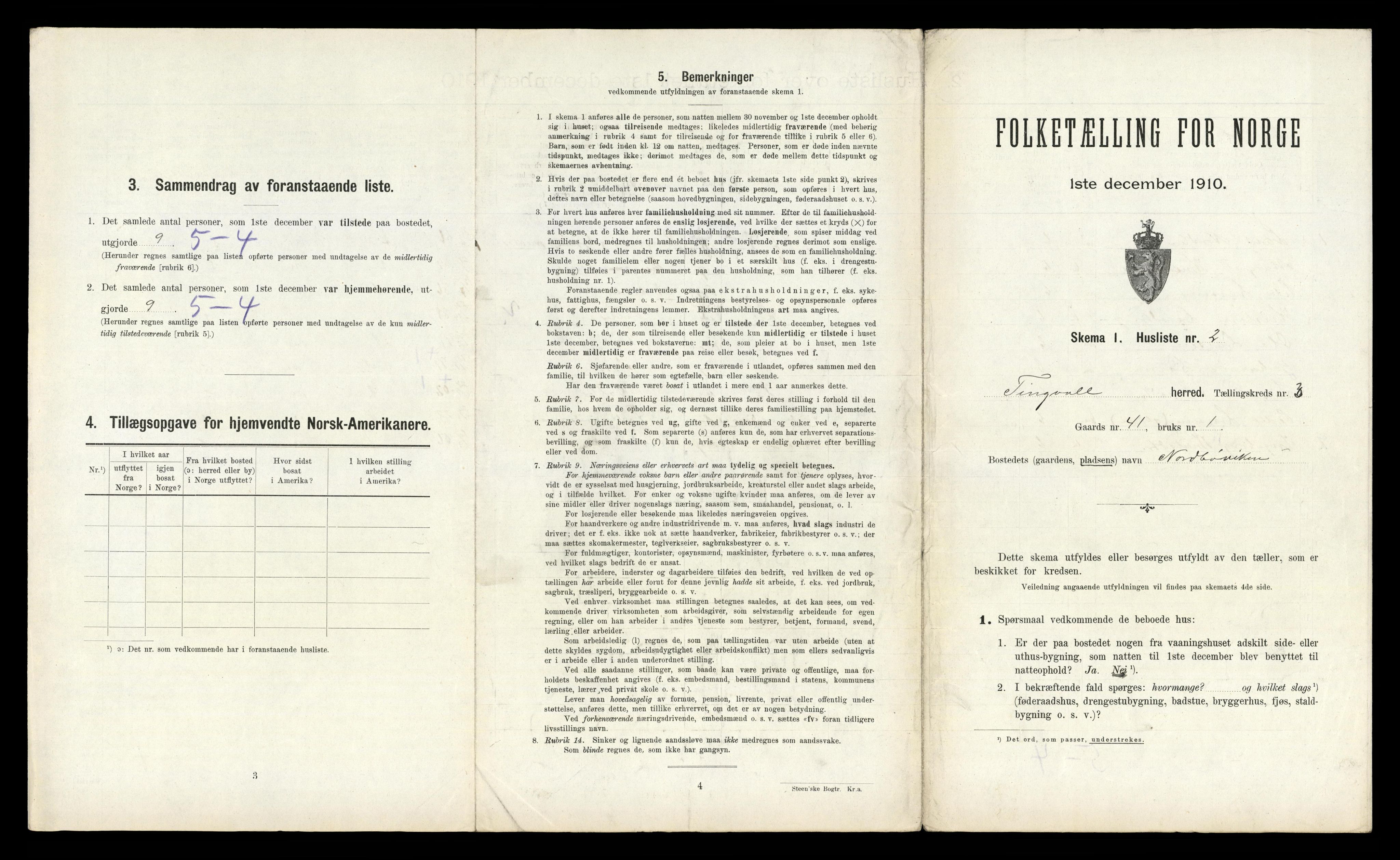 RA, Folketelling 1910 for 1560 Tingvoll herred, 1910, s. 195