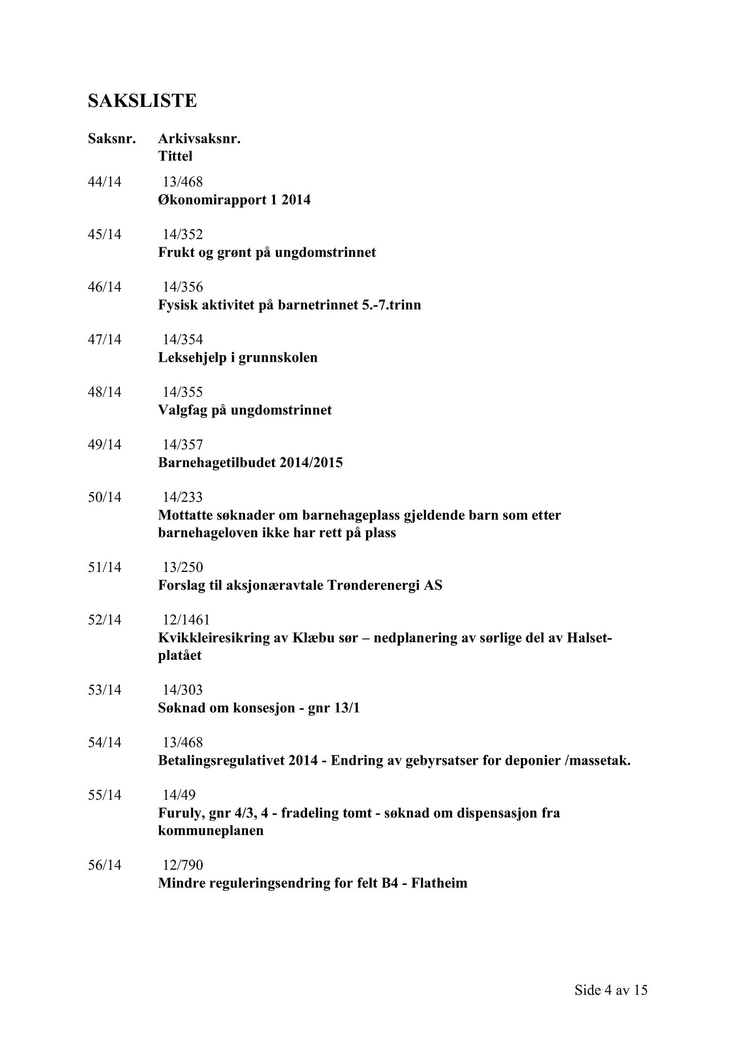 Klæbu Kommune, TRKO/KK/02-FS/L007: Formannsskapet - Møtedokumenter, 2014, s. 1673