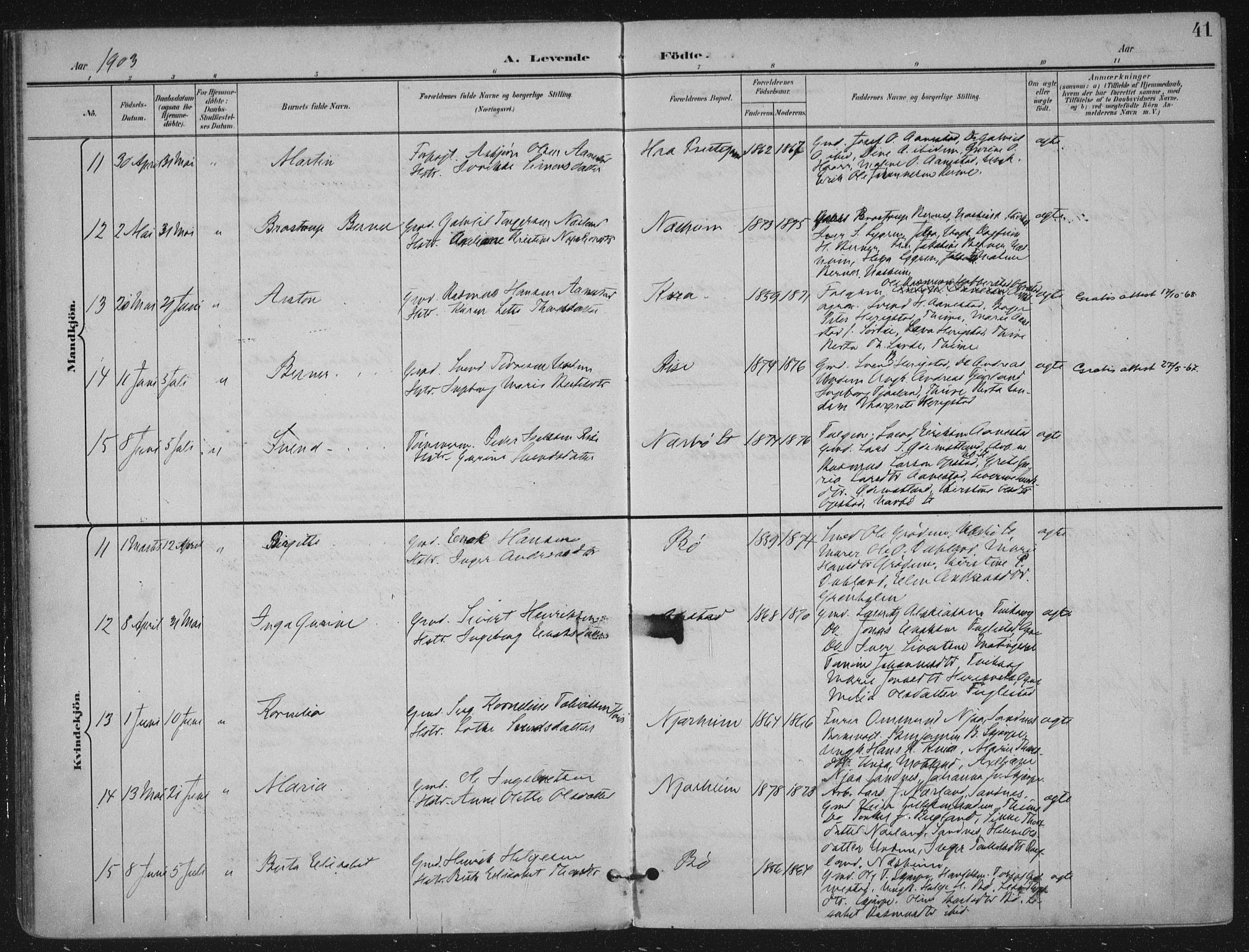 Hå sokneprestkontor, AV/SAST-A-101801/001/30BA/L0012: Ministerialbok nr. A 11, 1897-1924, s. 41