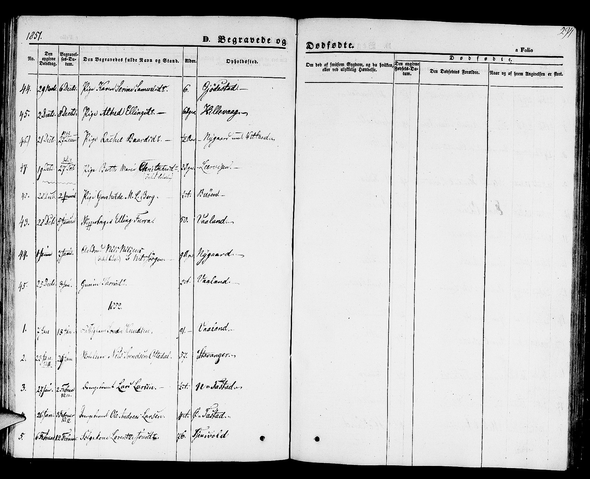 Hetland sokneprestkontor, SAST/A-101826/30/30BB/L0001: Klokkerbok nr. B 1, 1850-1868, s. 294