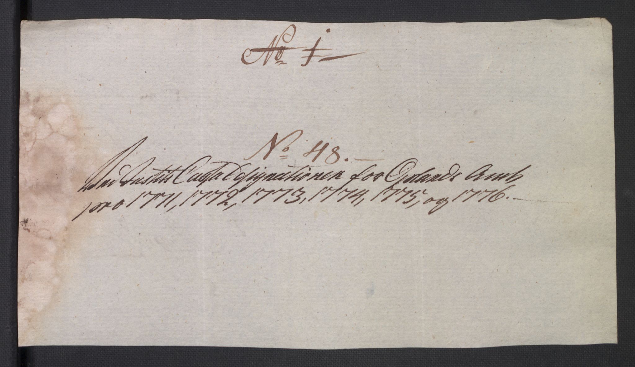 Rentekammeret inntil 1814, Reviderte regnskaper, Mindre regnskaper, AV/RA-EA-4068/Rb/L0014: Opplands amt, 1771-1779, s. 97