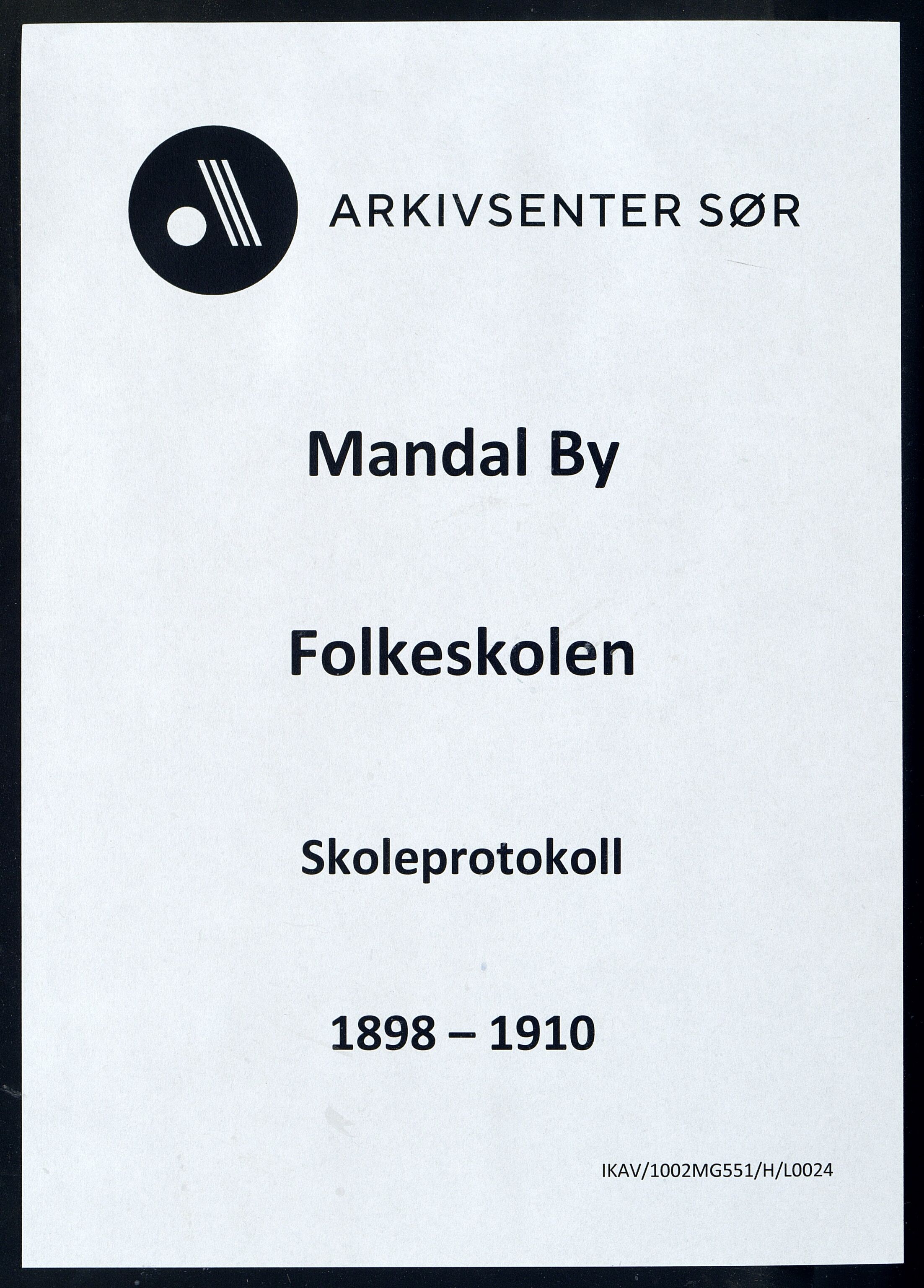 Mandal By - Mandal Allmueskole/Folkeskole/Skole, IKAV/1002MG551/H/L0024: Skoleprotokoll, 1898-1910