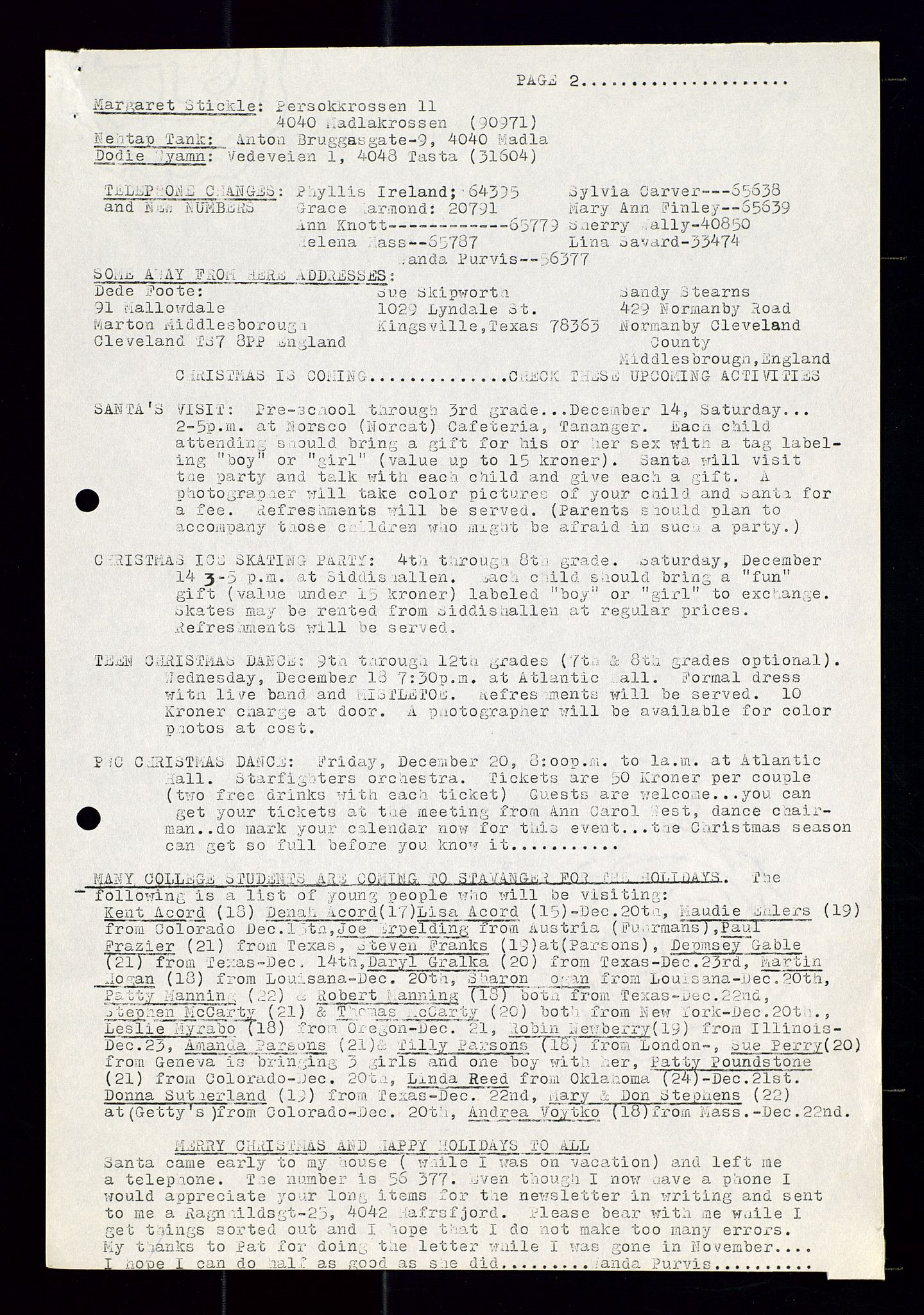 PA 1547 - Petroleum Wives Club, AV/SAST-A-101974/X/Xa/L0001: Newsletters (1971-1978)/radiointervjuer på kasett (1989-1992), 1970-1978