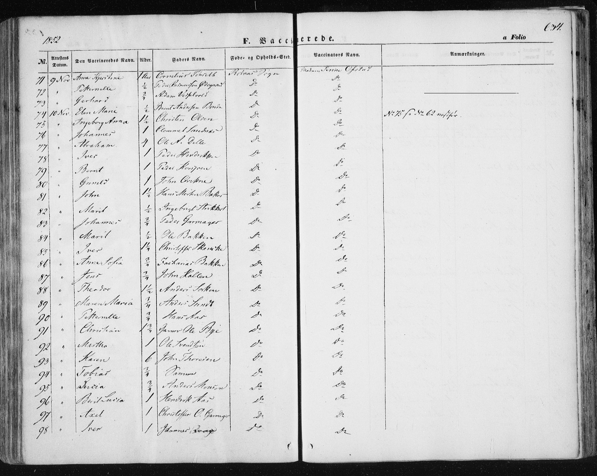 Ministerialprotokoller, klokkerbøker og fødselsregistre - Sør-Trøndelag, SAT/A-1456/681/L0931: Ministerialbok nr. 681A09, 1845-1859, s. 634