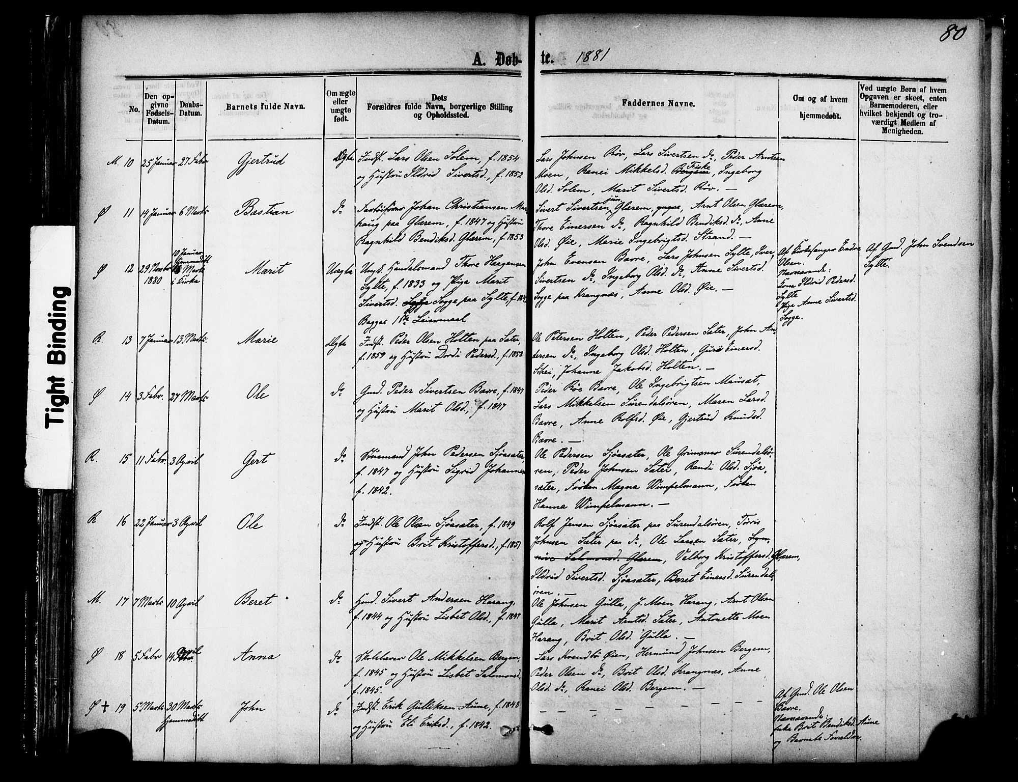 Ministerialprotokoller, klokkerbøker og fødselsregistre - Møre og Romsdal, AV/SAT-A-1454/595/L1046: Ministerialbok nr. 595A08, 1874-1884, s. 80