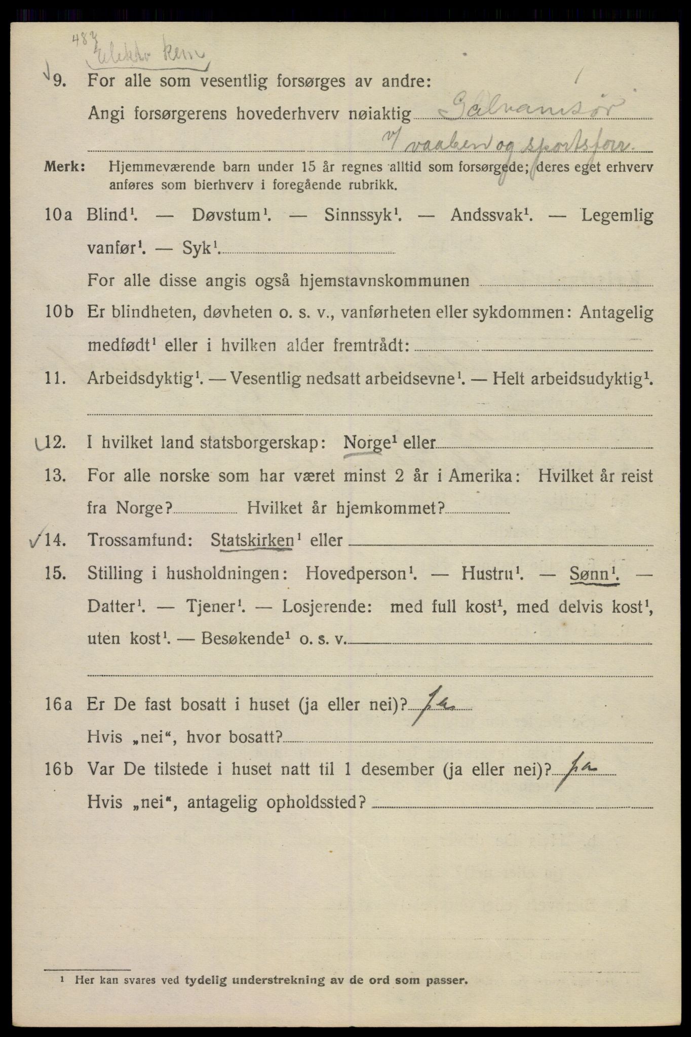 SAO, Folketelling 1920 for 0301 Kristiania kjøpstad, 1920, s. 375272