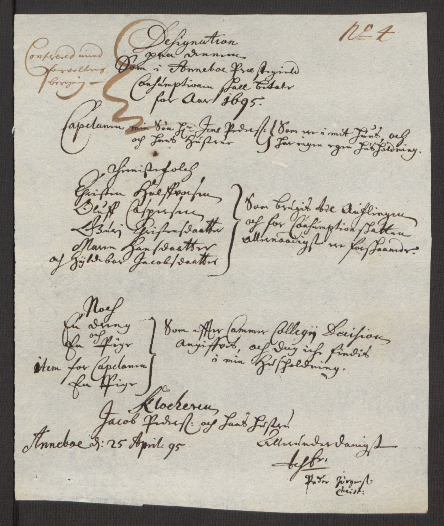 Rentekammeret inntil 1814, Reviderte regnskaper, Fogderegnskap, AV/RA-EA-4092/R32/L1867: Fogderegnskap Jarlsberg grevskap, 1694-1696, s. 159