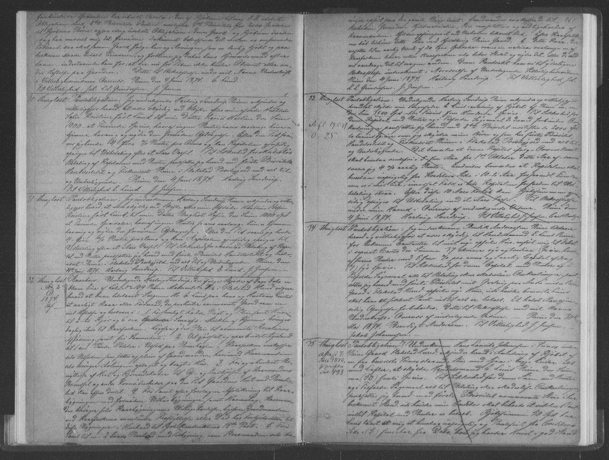 Vesterålen sorenskriveri, SAT/A-4180/1/2/2Ca/L0014: Pantebok nr. M-II, 1873-1875, s. 254