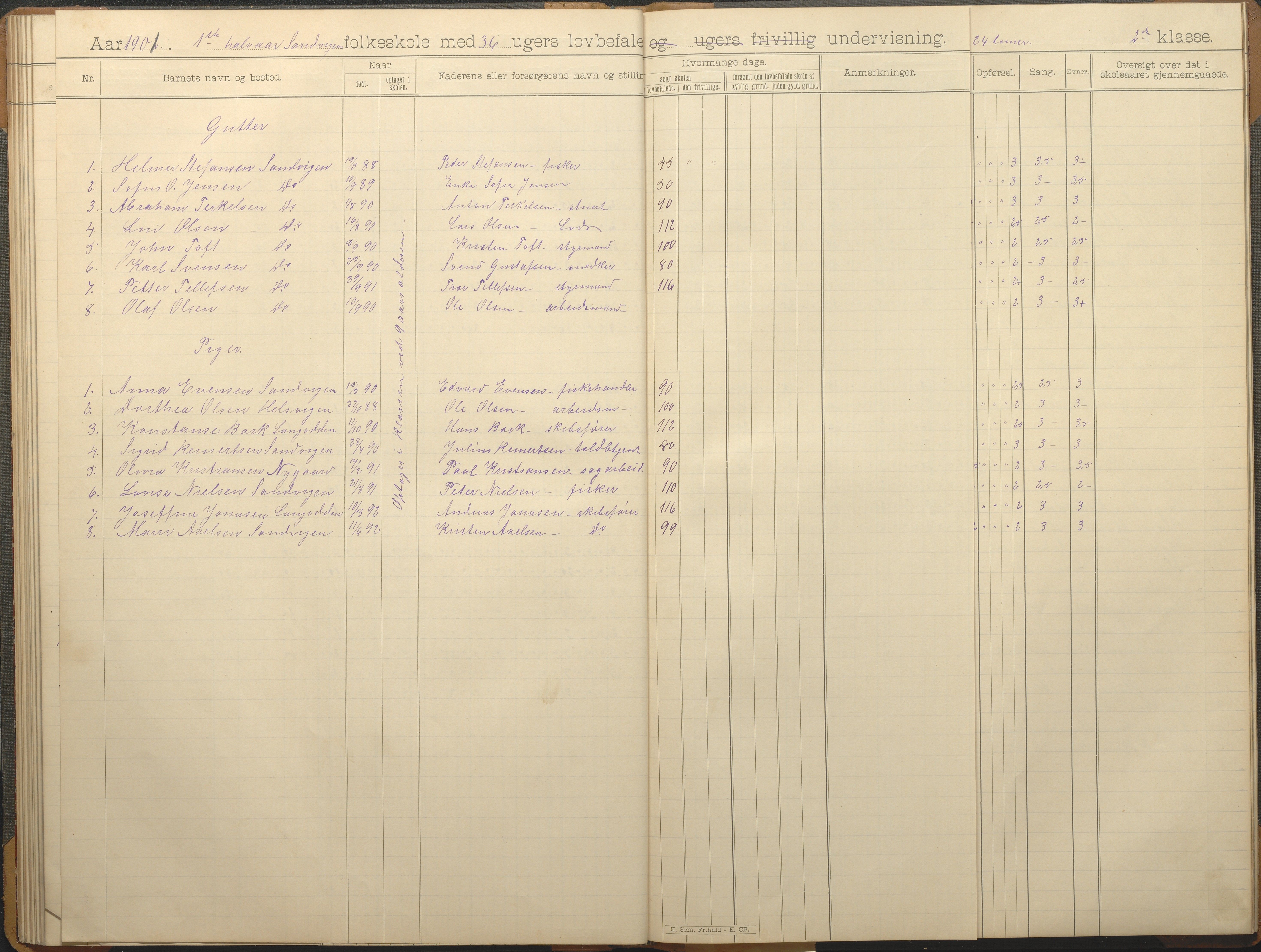 Hisøy kommune frem til 1991, AAKS/KA0922-PK/33/L0006: Skoleprotokoll, 1892-1902