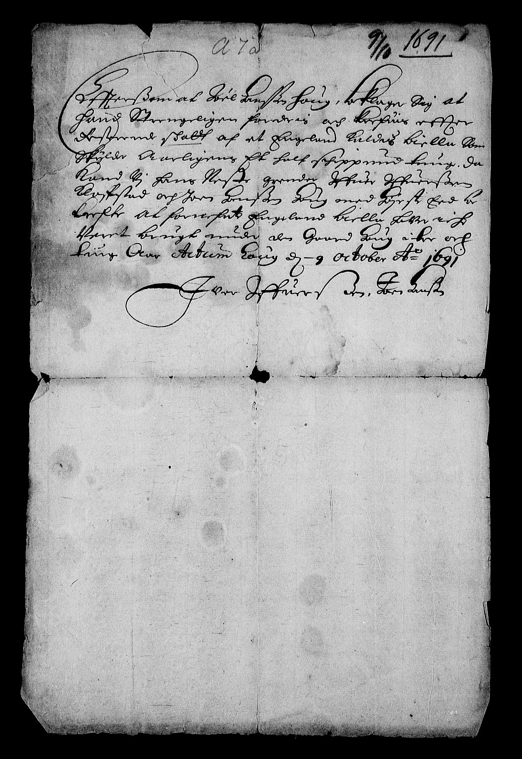 Stattholderembetet 1572-1771, RA/EA-2870/Af/L0004: Avskrifter av vedlegg til originale supplikker, nummerert i samsvar med supplikkbøkene, 1691-1694, s. 101