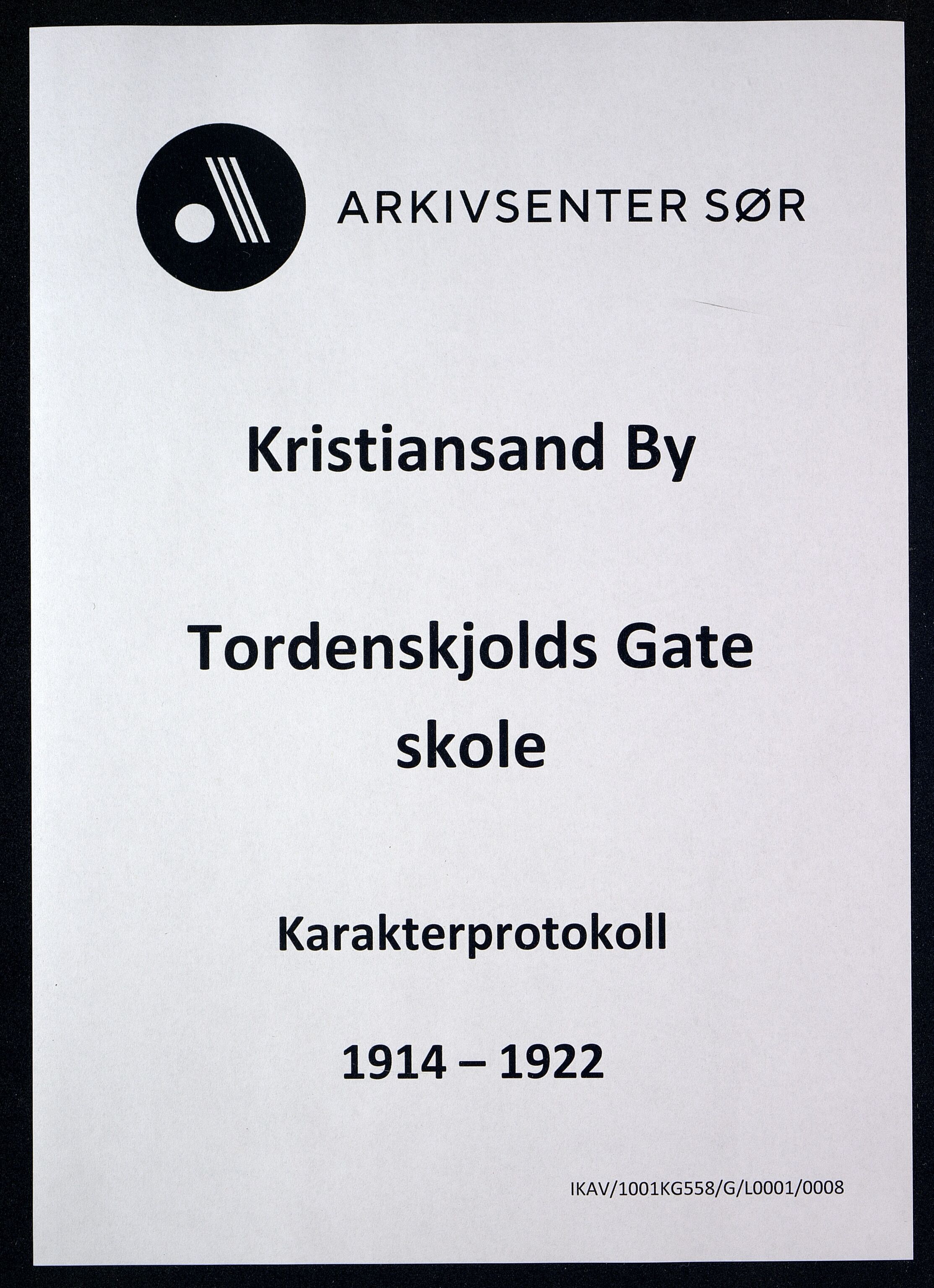 Kristiansand By - Tordenskjolds Gate Skole, ARKSOR/1001KG558/G/L0001/0008: Karakterprotokoller / Karakterprotokoll, 1914-1922